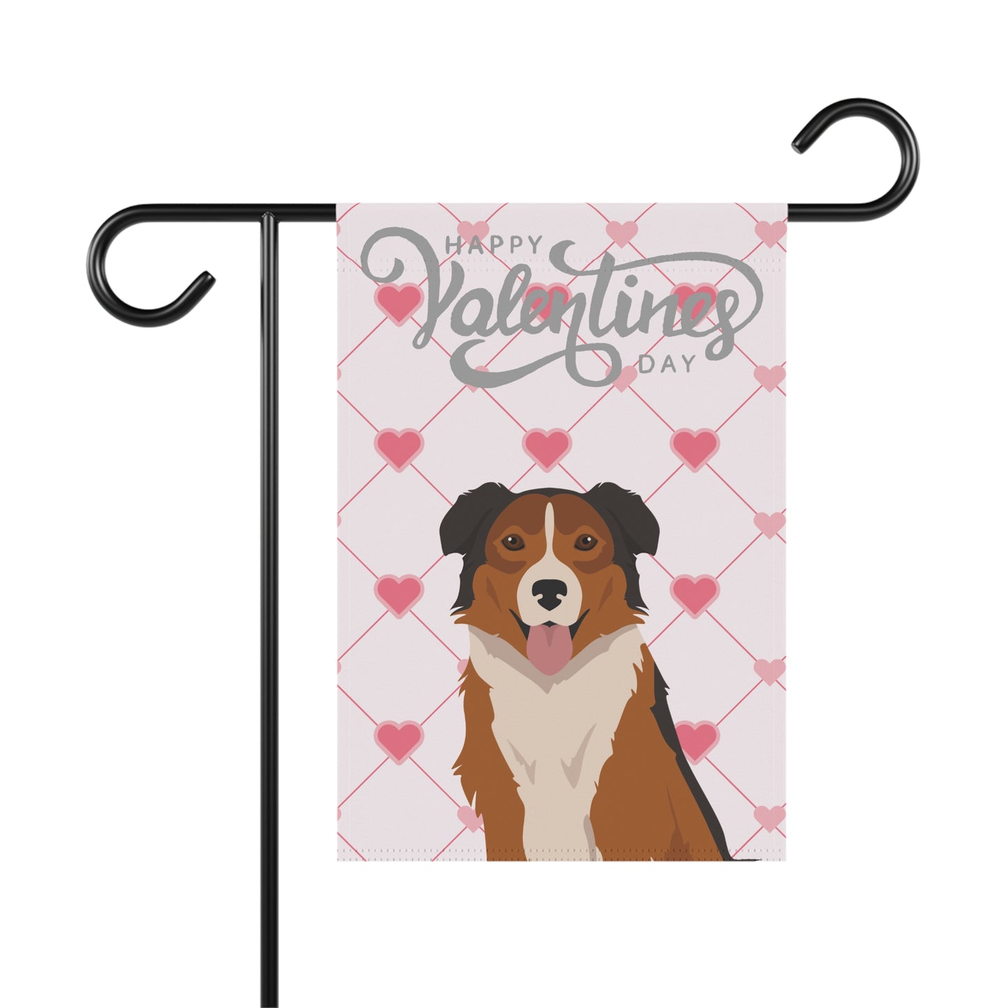 English Shepherd Dog Valentines Day Garden Flag