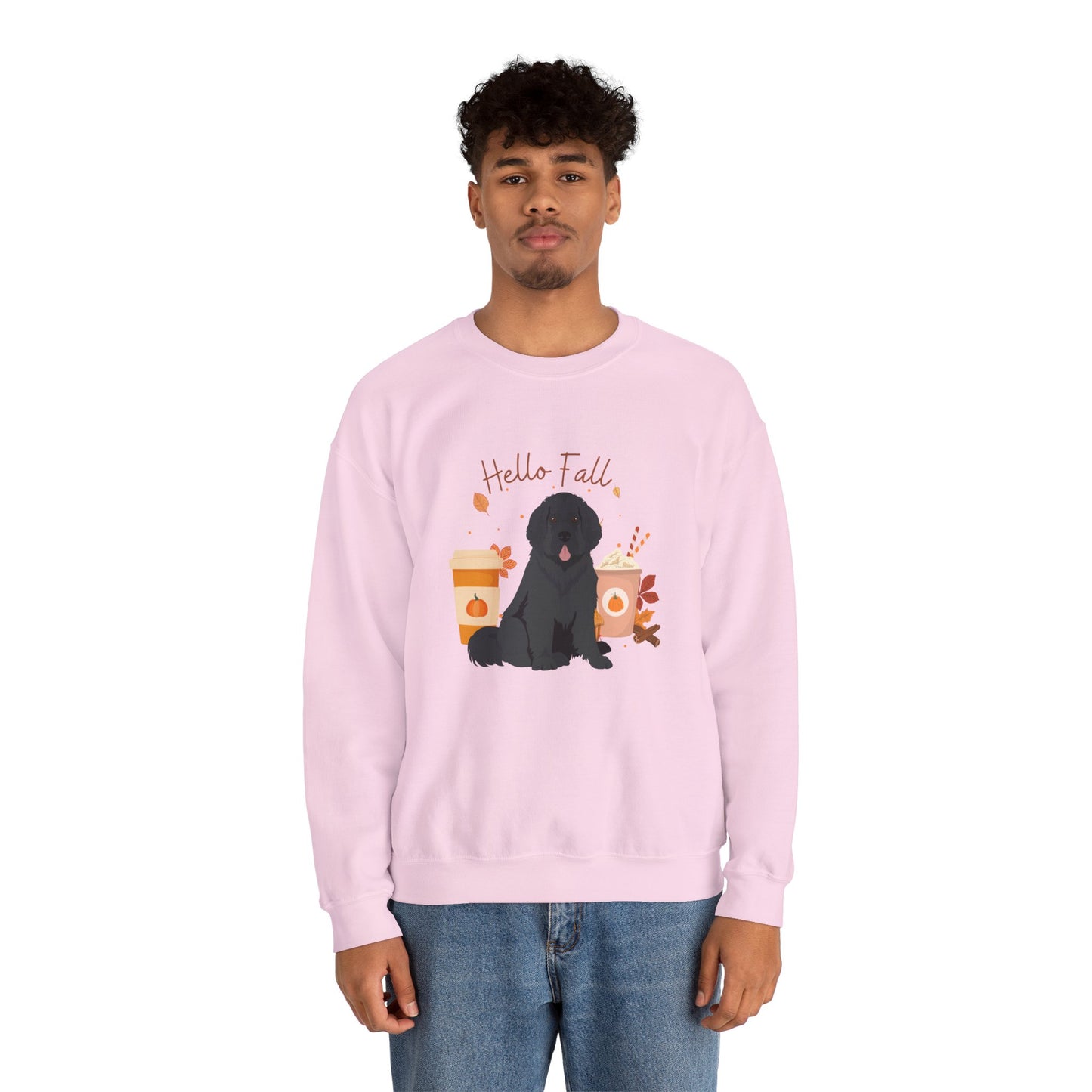 Newfoundland Dog Fall Halloween Unisex Heavy Blend Crewneck Sweatshirt