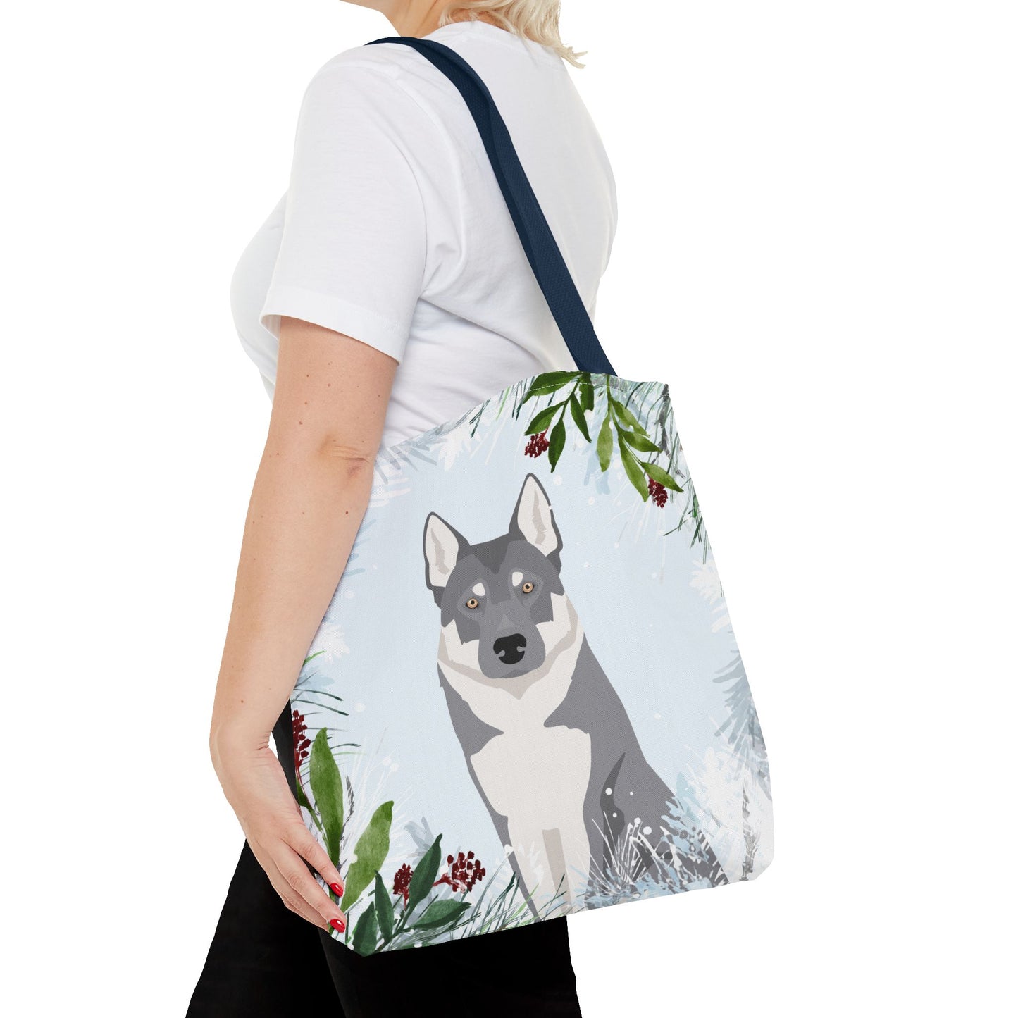Czechoslovakian Wolfdog Dog Christmas Holiday Tote Bag 16x16