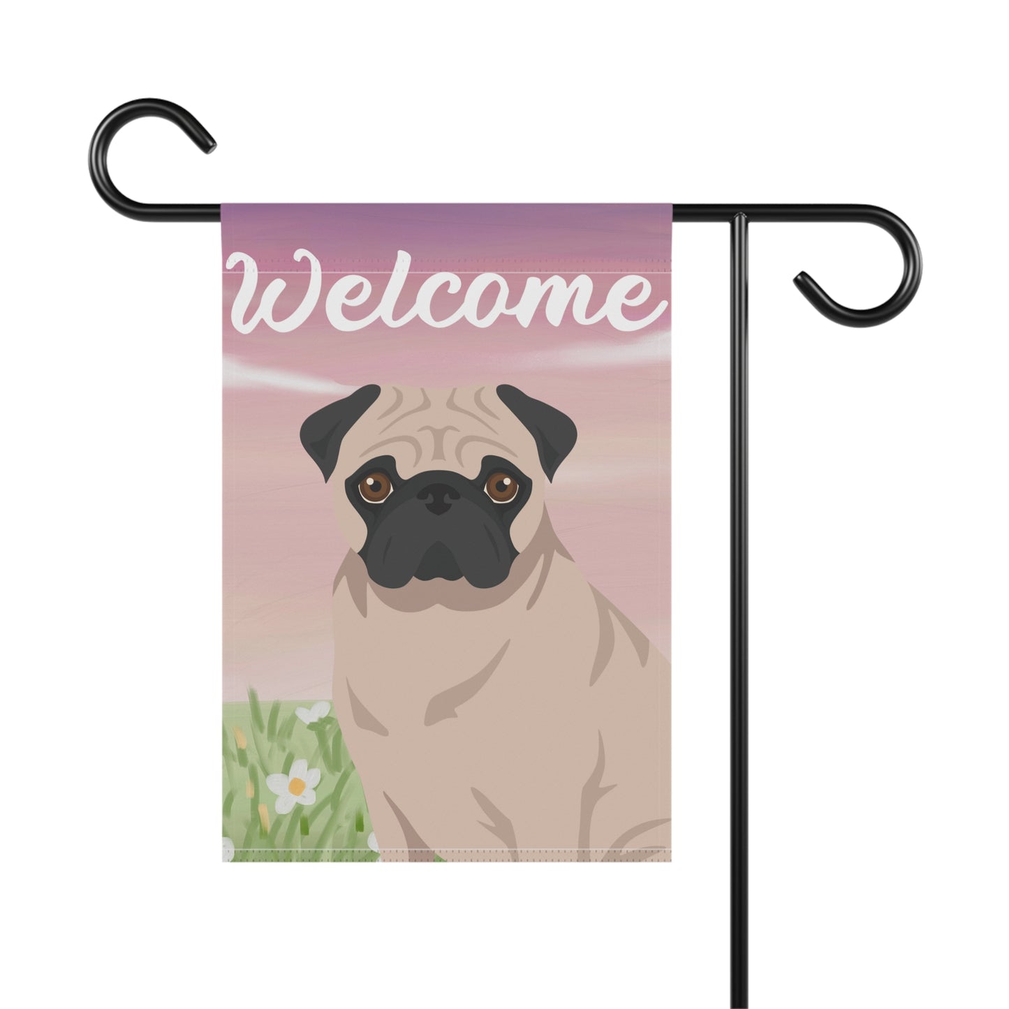 Pug Dog Welcome Garden Flag