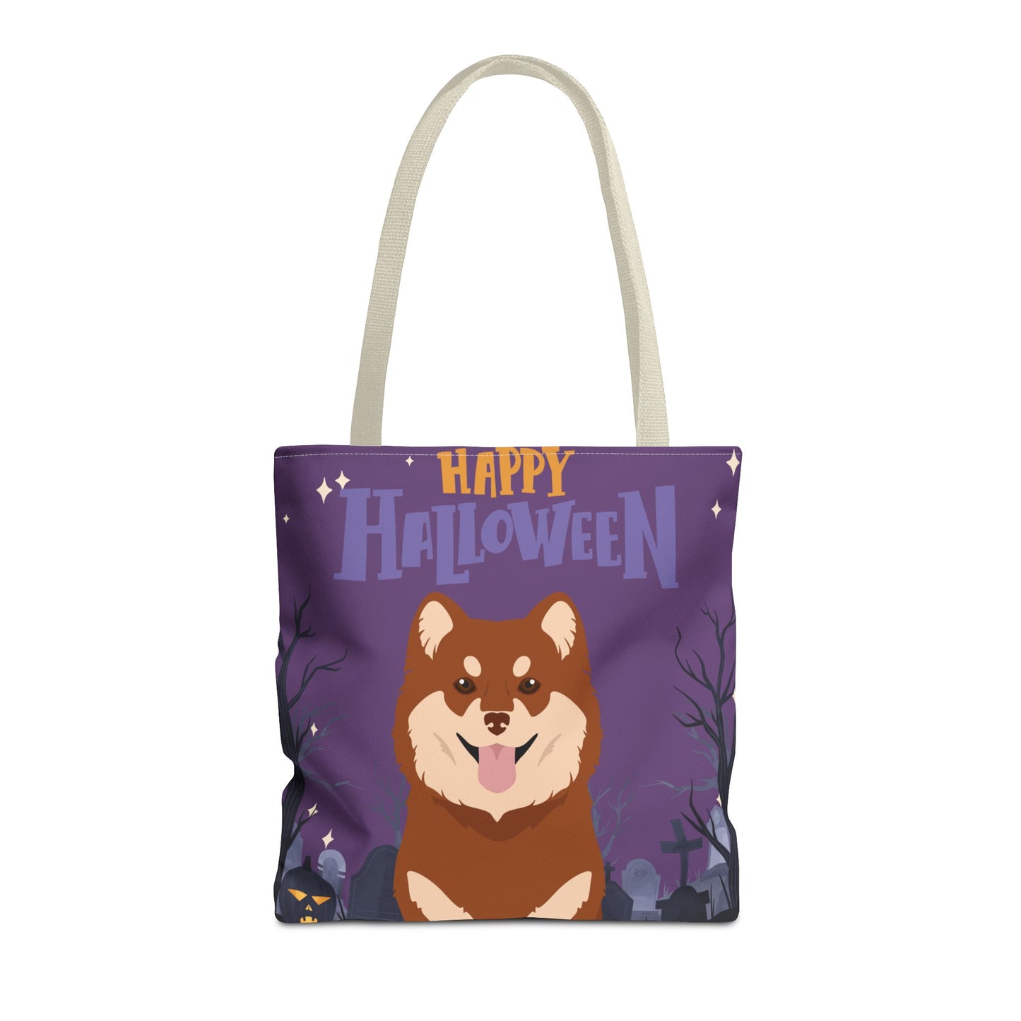 Finnish Lapphund Dog Happy Halloween Tote Bag 16x16