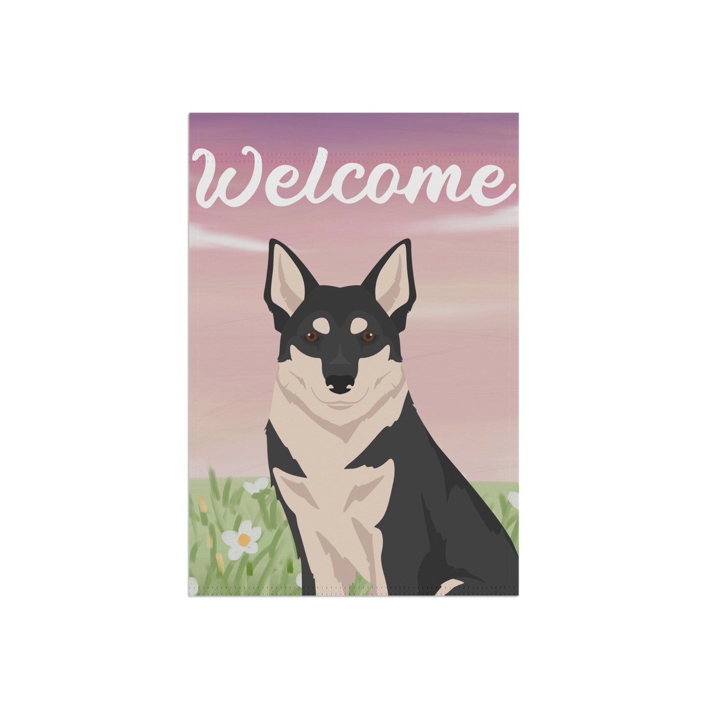 Swedish Elkhound Dog Welcome Garden Flag