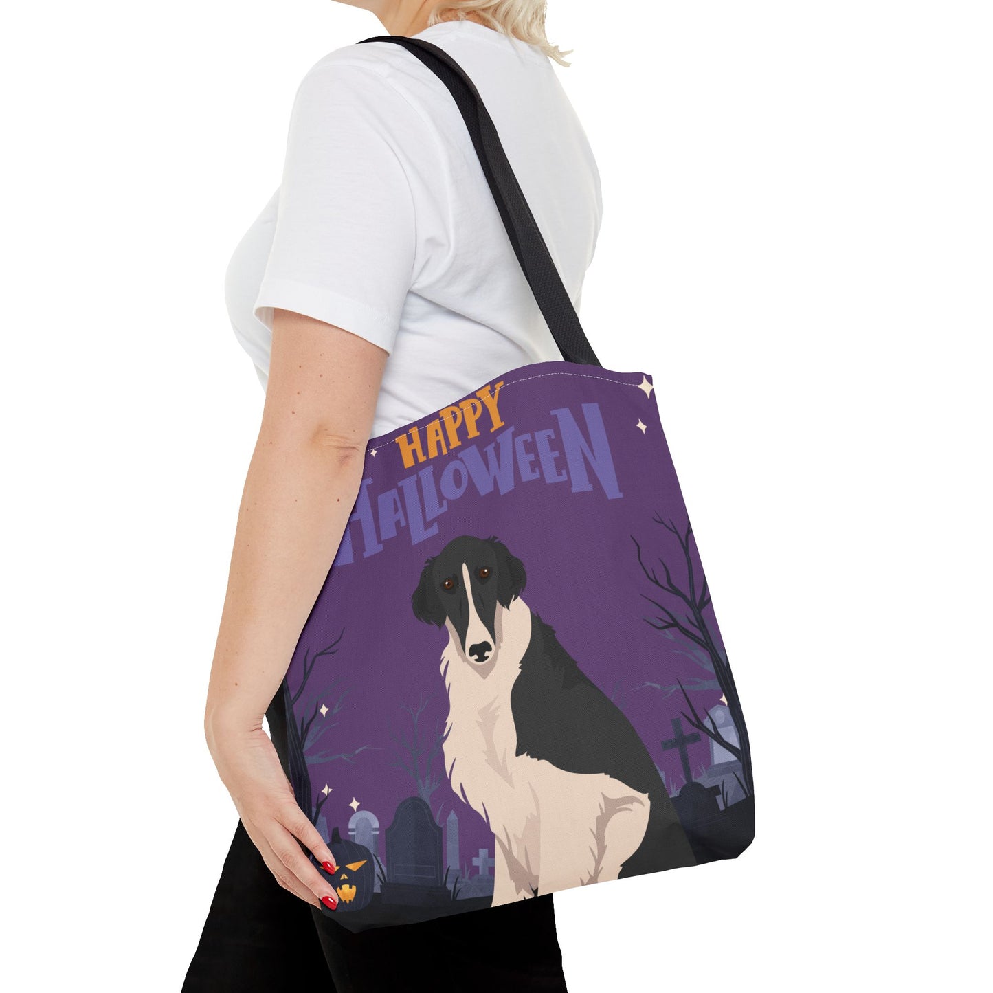 Borzoi Dog Happy Halloween Tote Bag 16x16