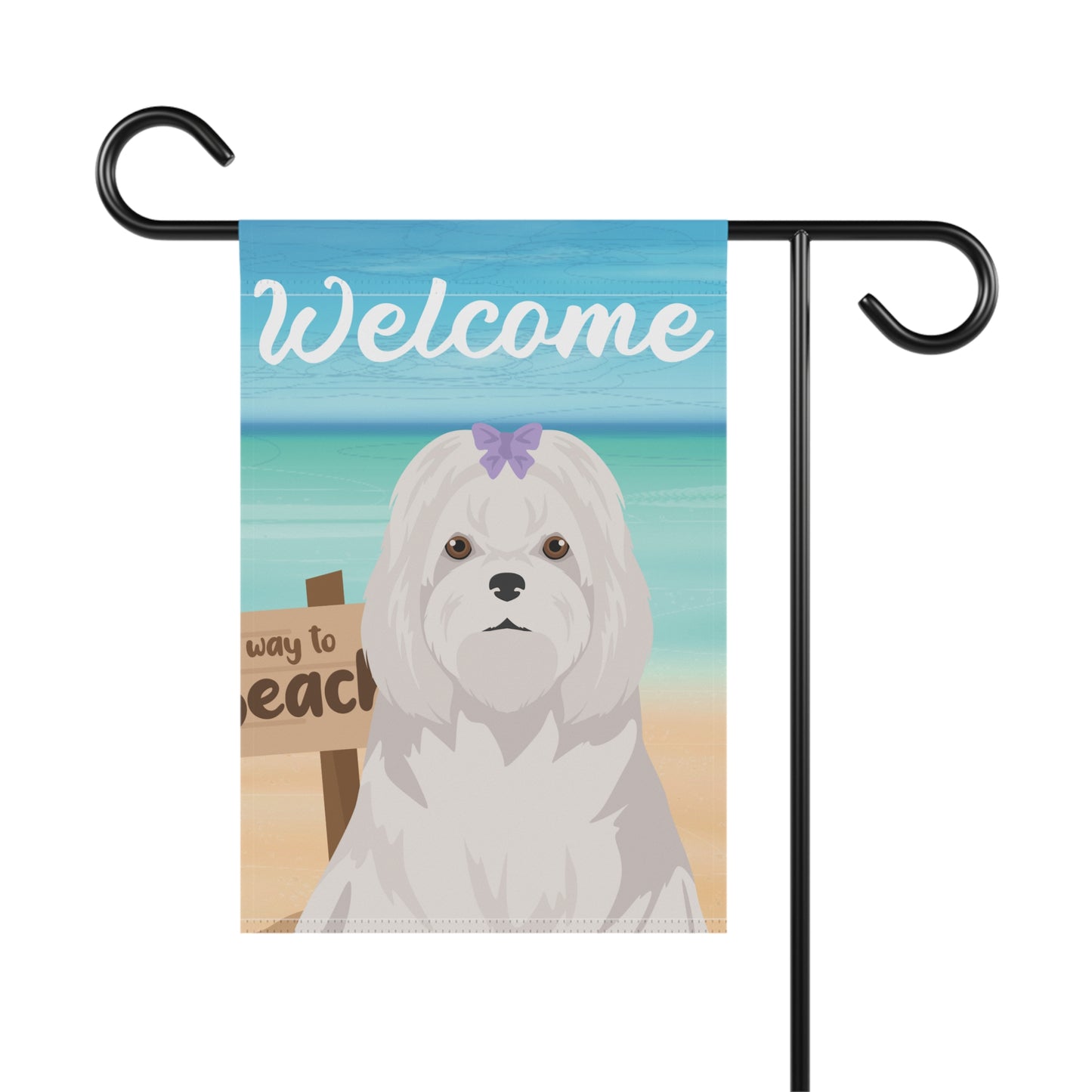 Maltese Dog Garden Flag