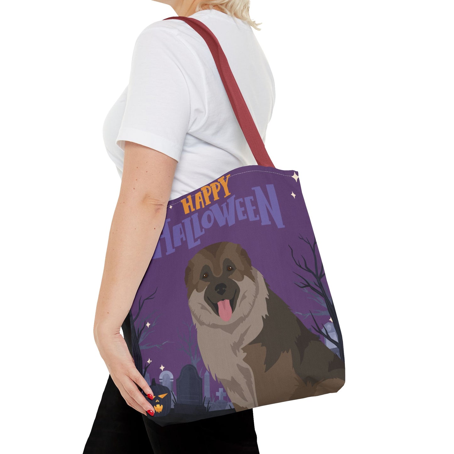 Caucasian Shepherd Dog Happy Halloween Tote Bag 16x16
