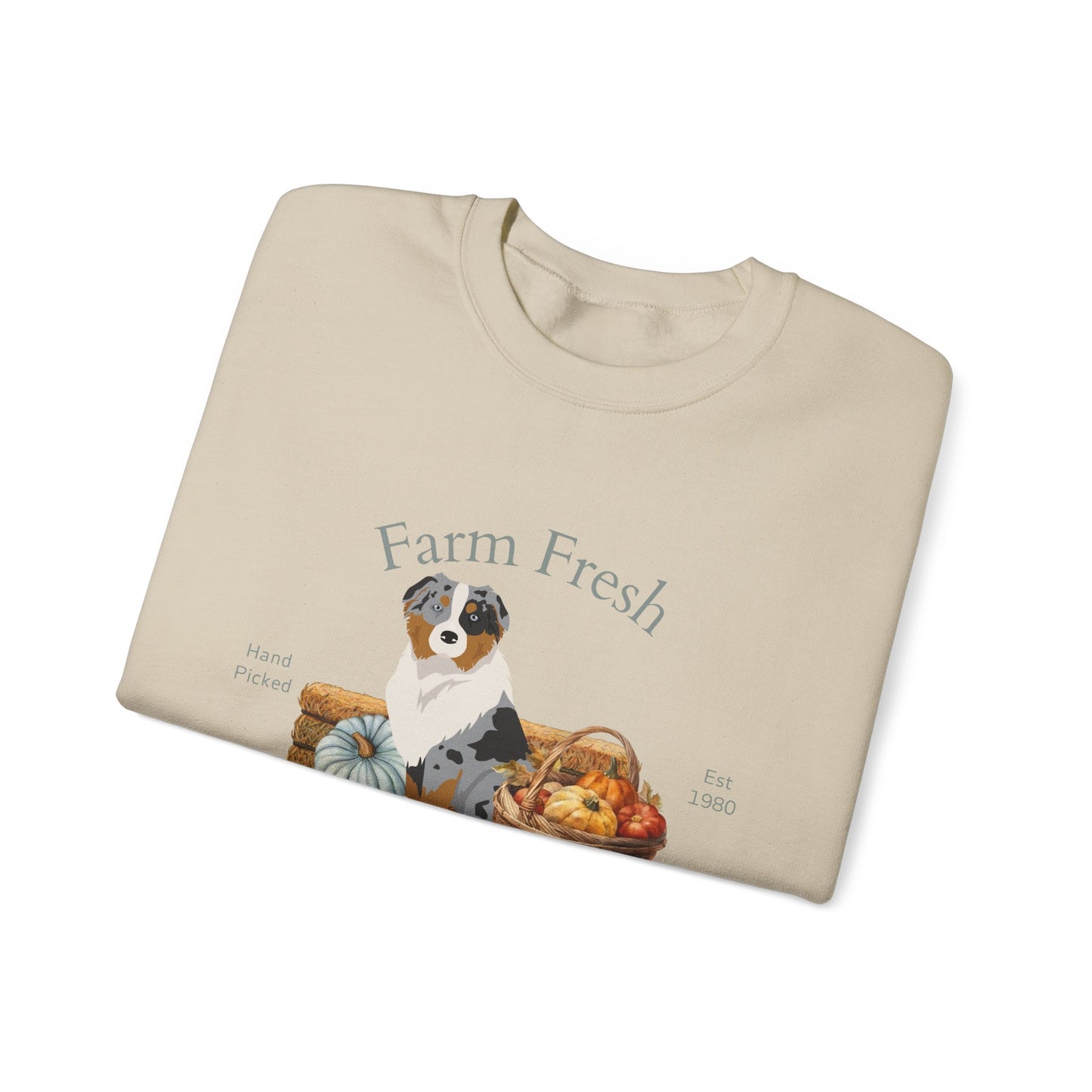 Australian Shepherd Dog Fall Farm Fresh Unisex Heavy Blend Crewneck Sweatshirt
