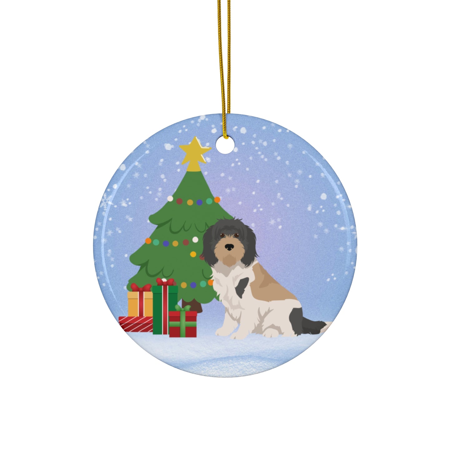 Grand Bassett Griffon Vendeen Dog Christmas Ceramic Ornament