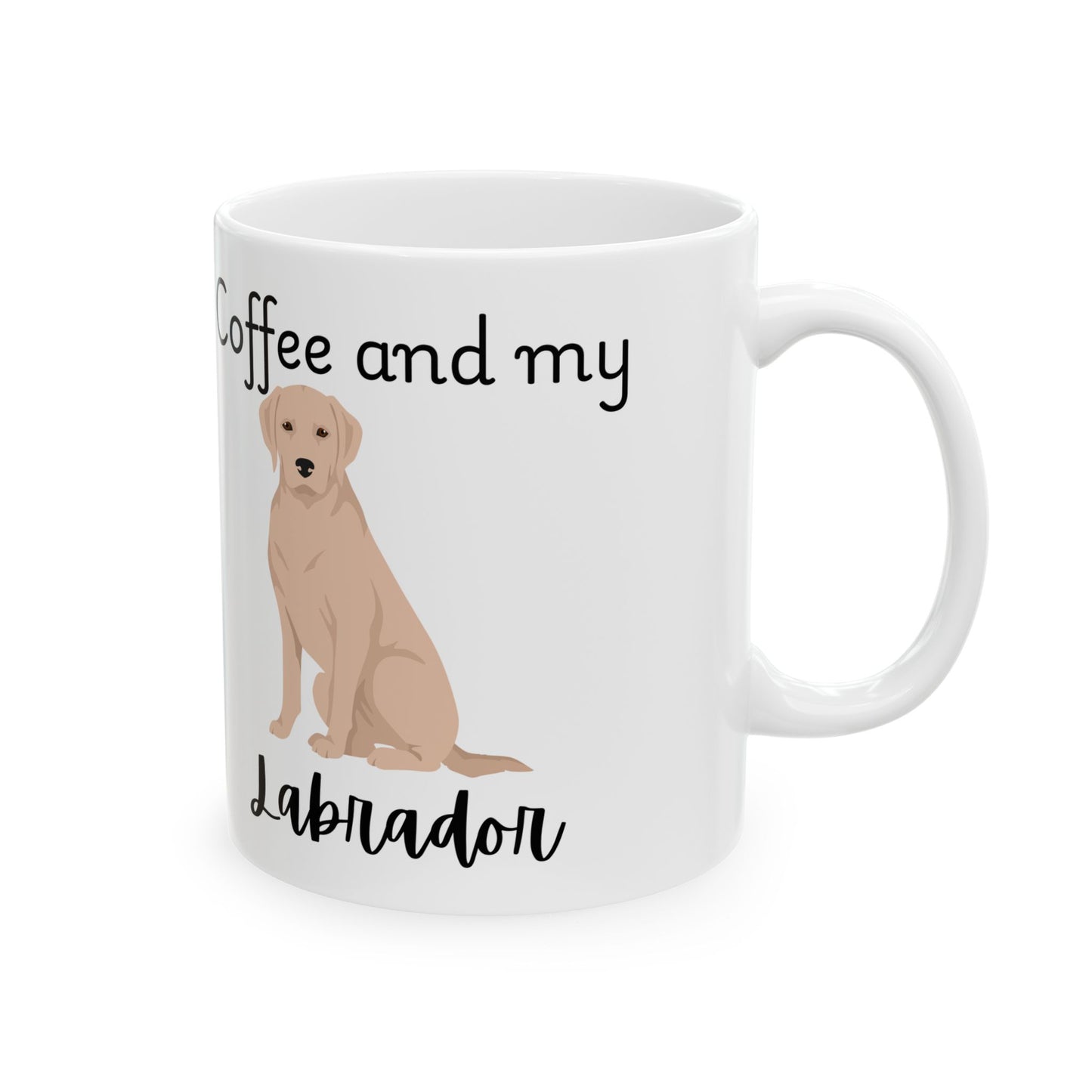 Coffee and My Labrador Ceramic Mug | Dog Lover Gift, Pet Owner Cup, Cute Mug for Dog Moms, Funny Mug for Coffee Lovers