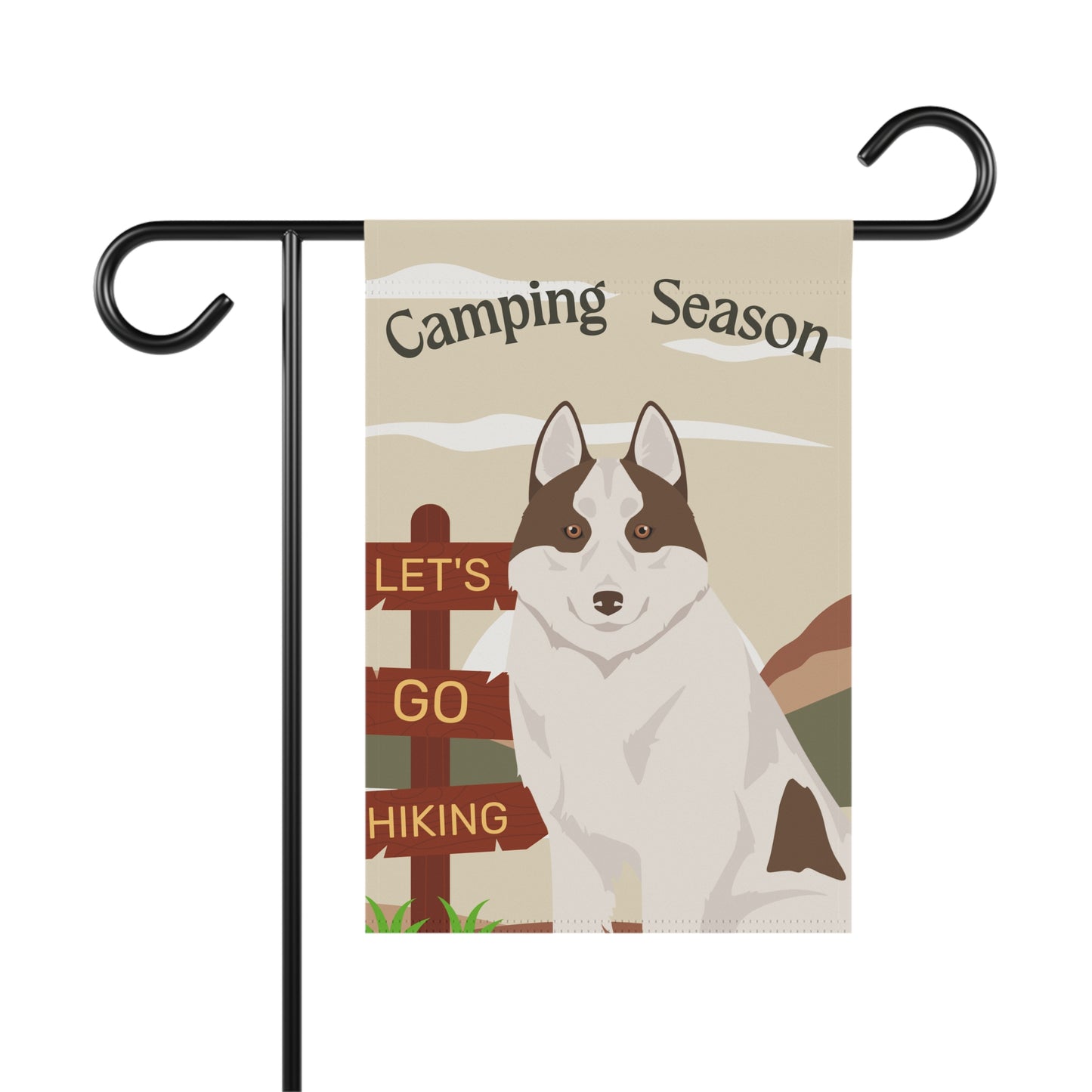 Siberian Husky Dog Camping Garden Flag