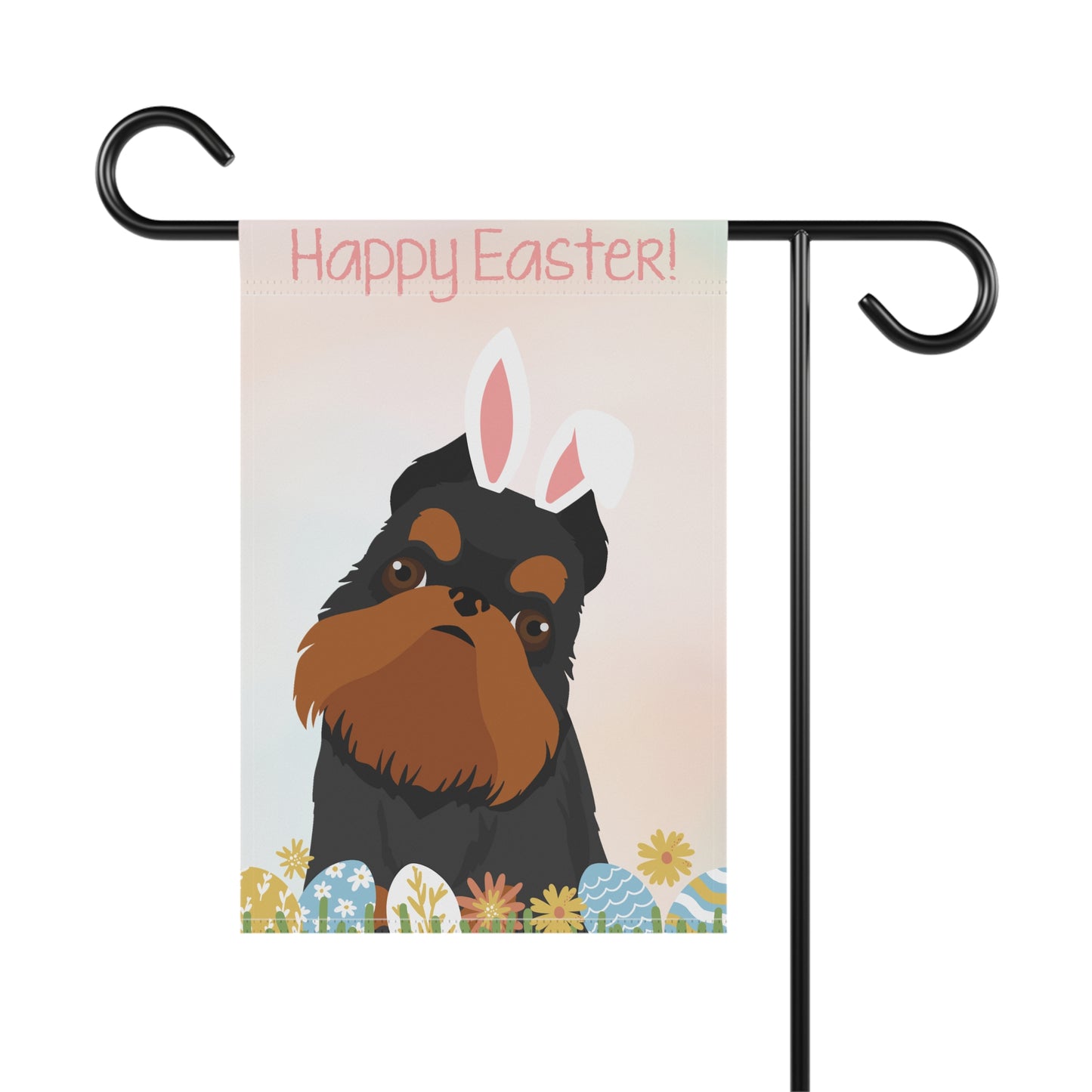 Brussels Griffon Dog Happy Easter Garden Flag
