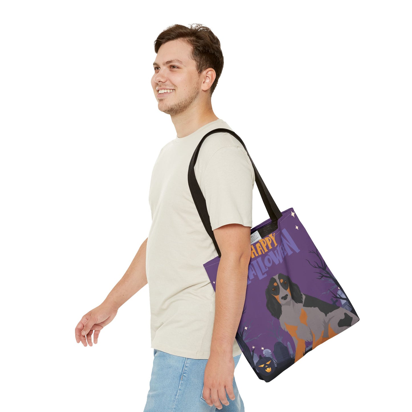 Picardy Spaniel Dog Happy Halloween Tote Bag 16x16