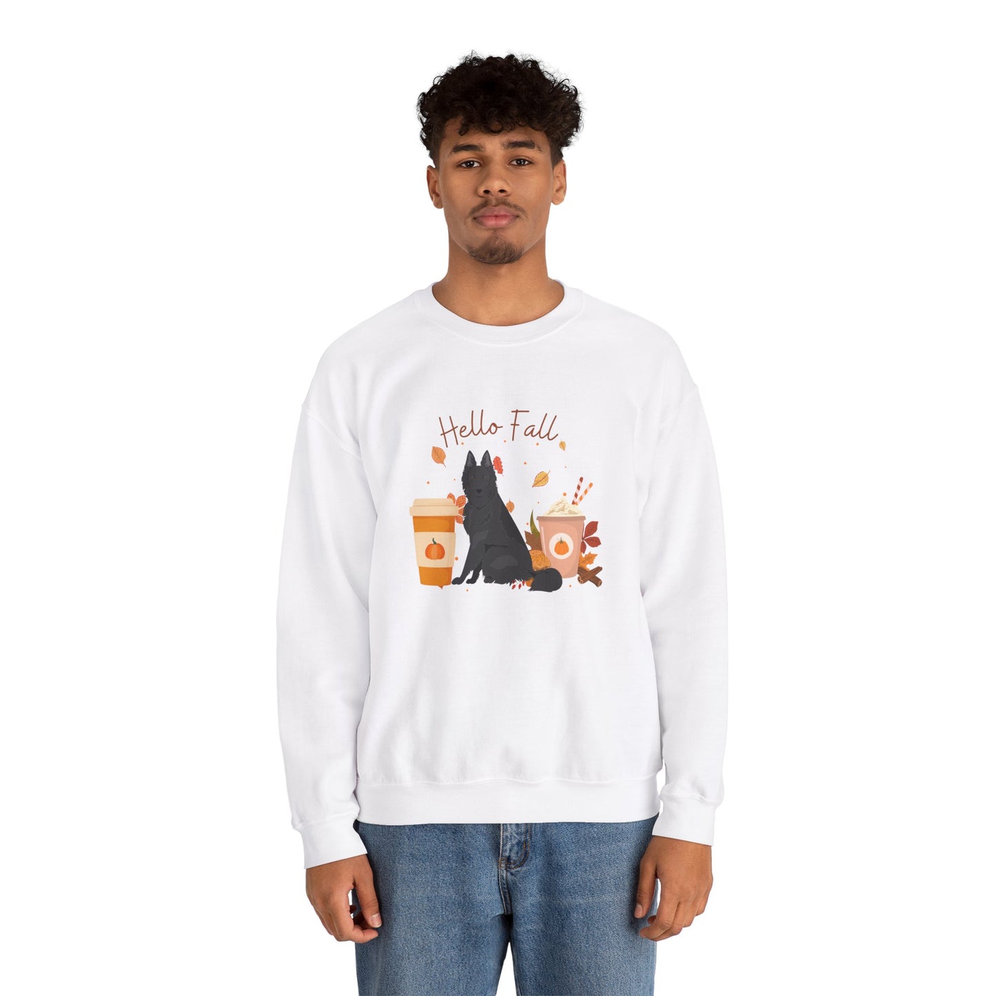 Belgian Shepherd Dog Fall Halloween Unisex Heavy Blend Crewneck Sweatshirt