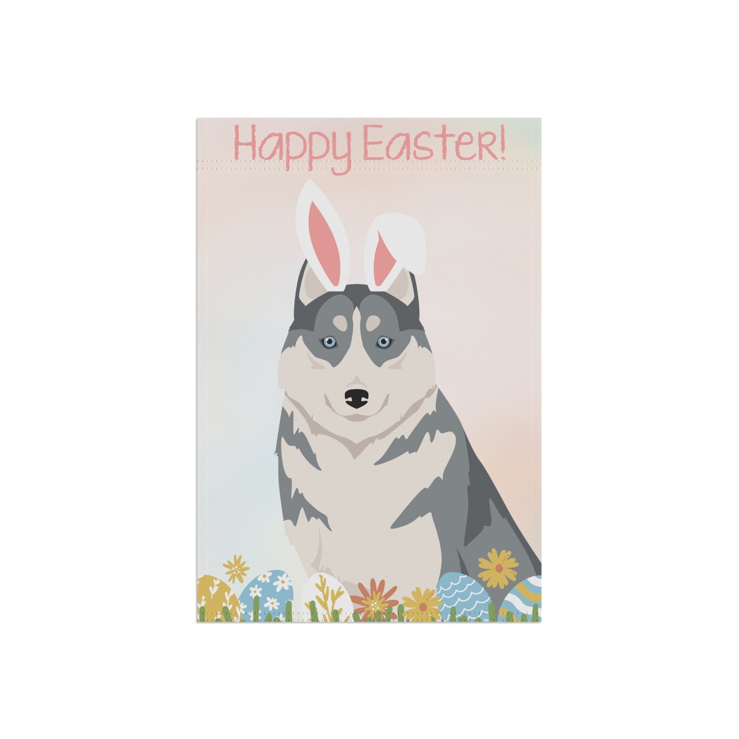 Siberian Husky Dog Happy Easter Garden Flag