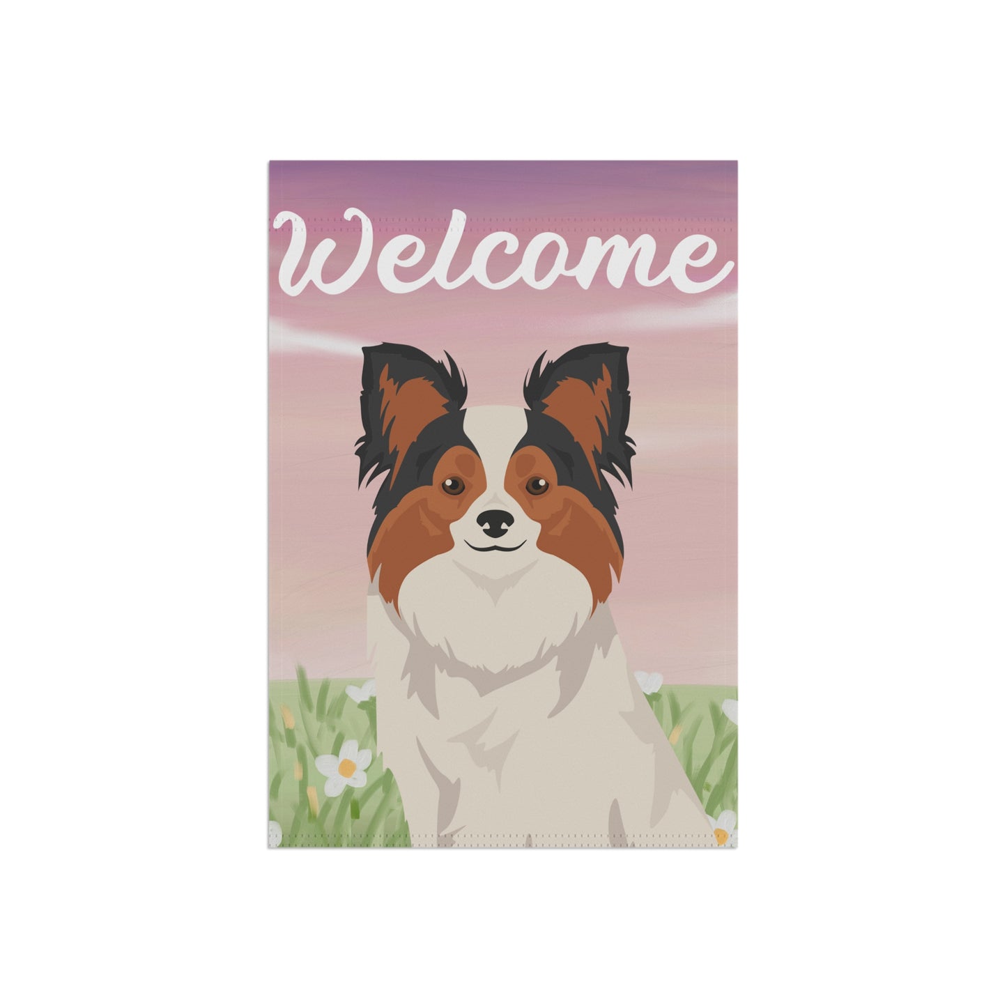 Papillon Dog Welcome Garden Flag