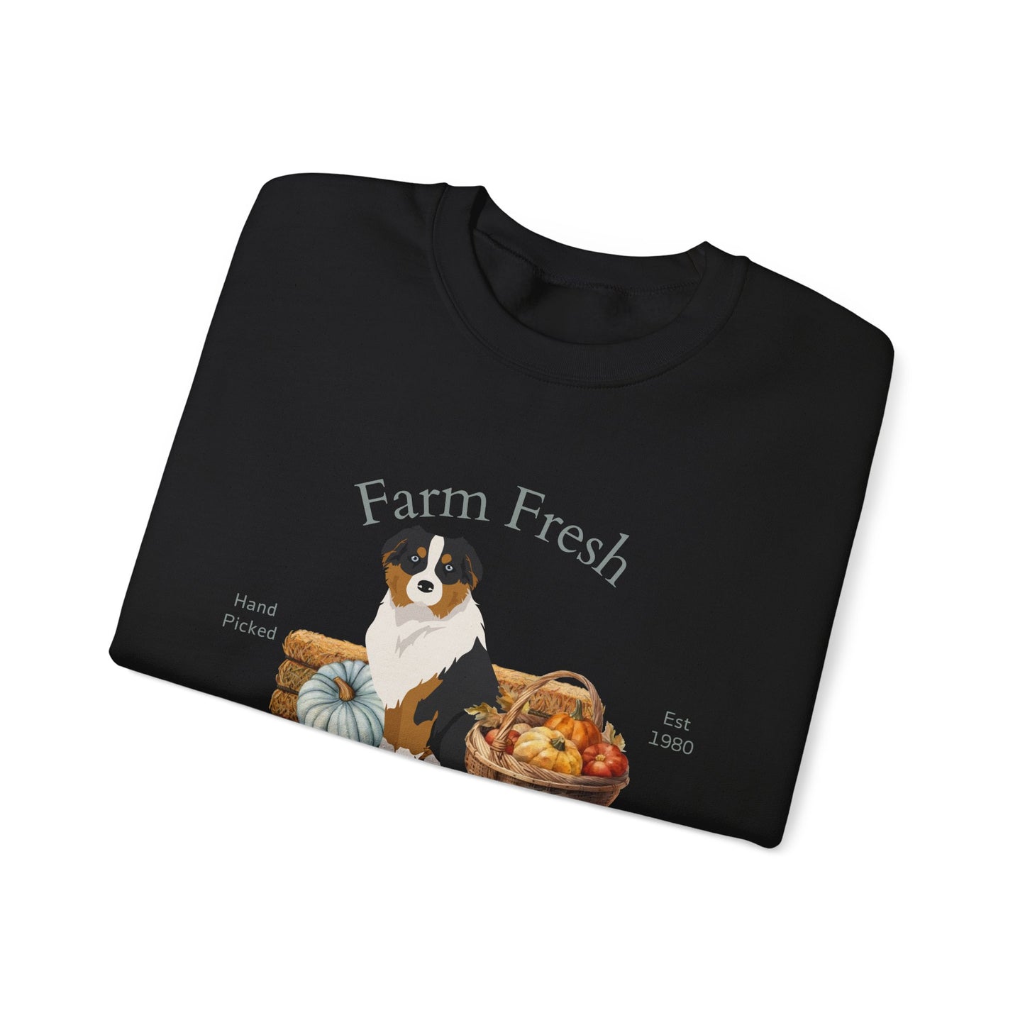 Australian Shepherd Dog Fall Farm Fresh Unisex Heavy Blend Crewneck Sweatshirt