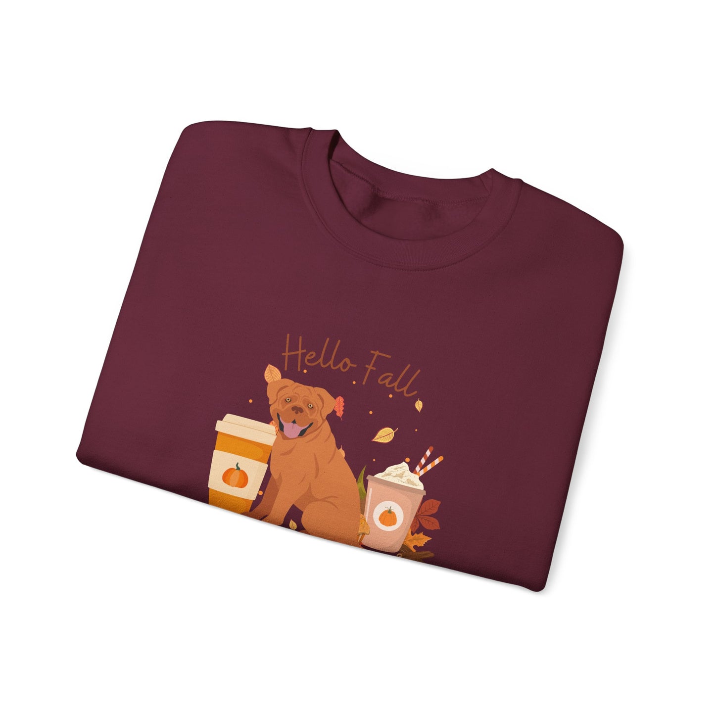 Dogue De Bordeaux Dog Fall Unisex Heavy Blend Crewneck Sweatshirt