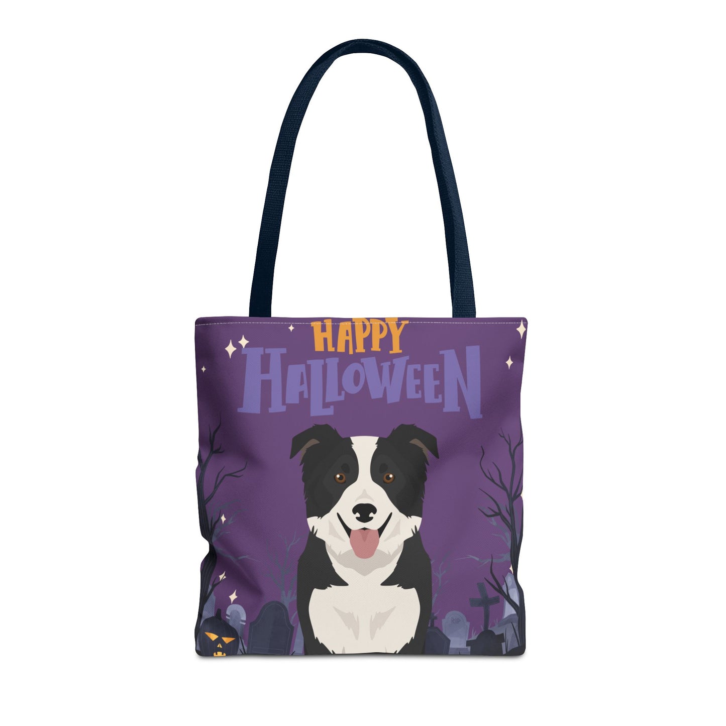 Border Collie Dog Happy Halloween Tote Bag 16x16