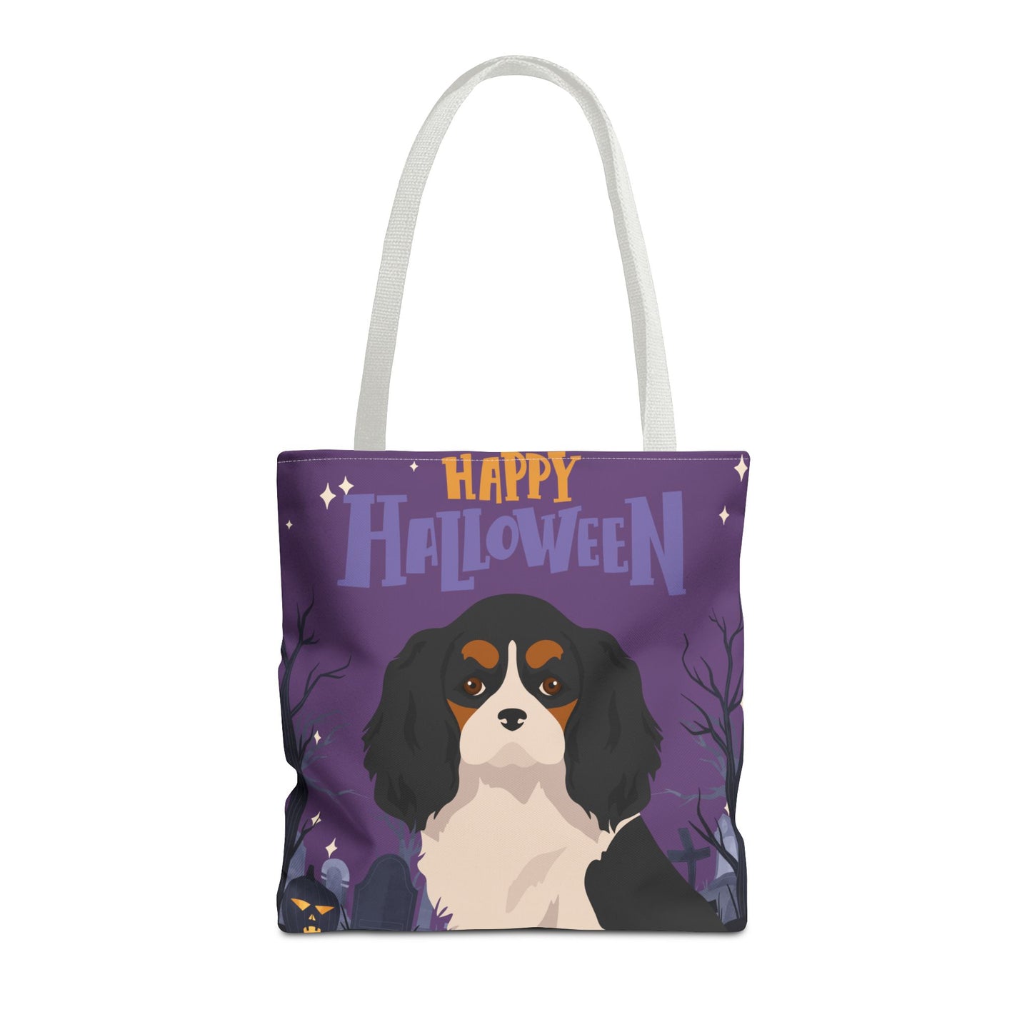 Cavalier King Charlre Spaniel Dog Happy Halloween Tote Bag 16x16