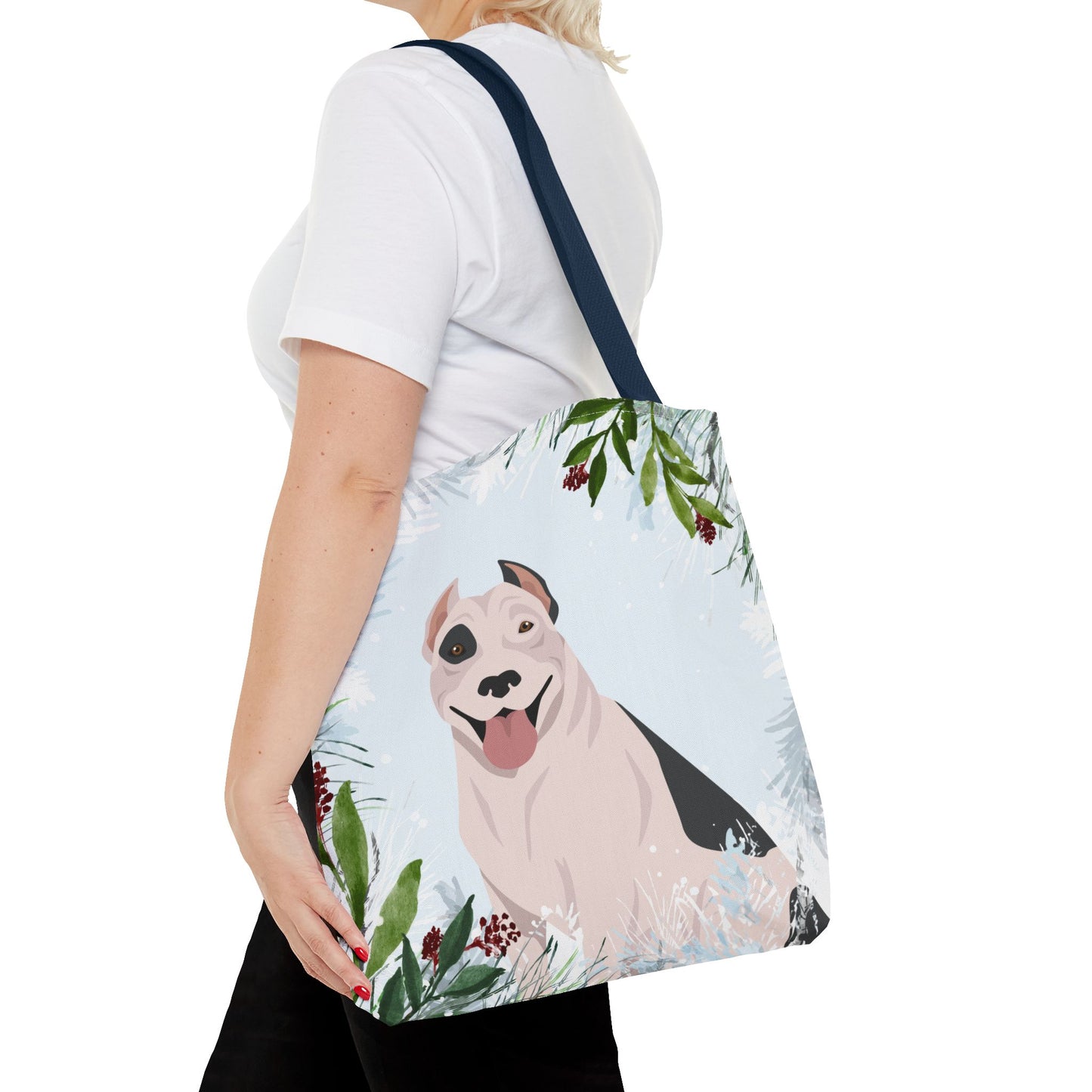 Pit Bull Dog Christmas Holiday Tote Bag 16x16