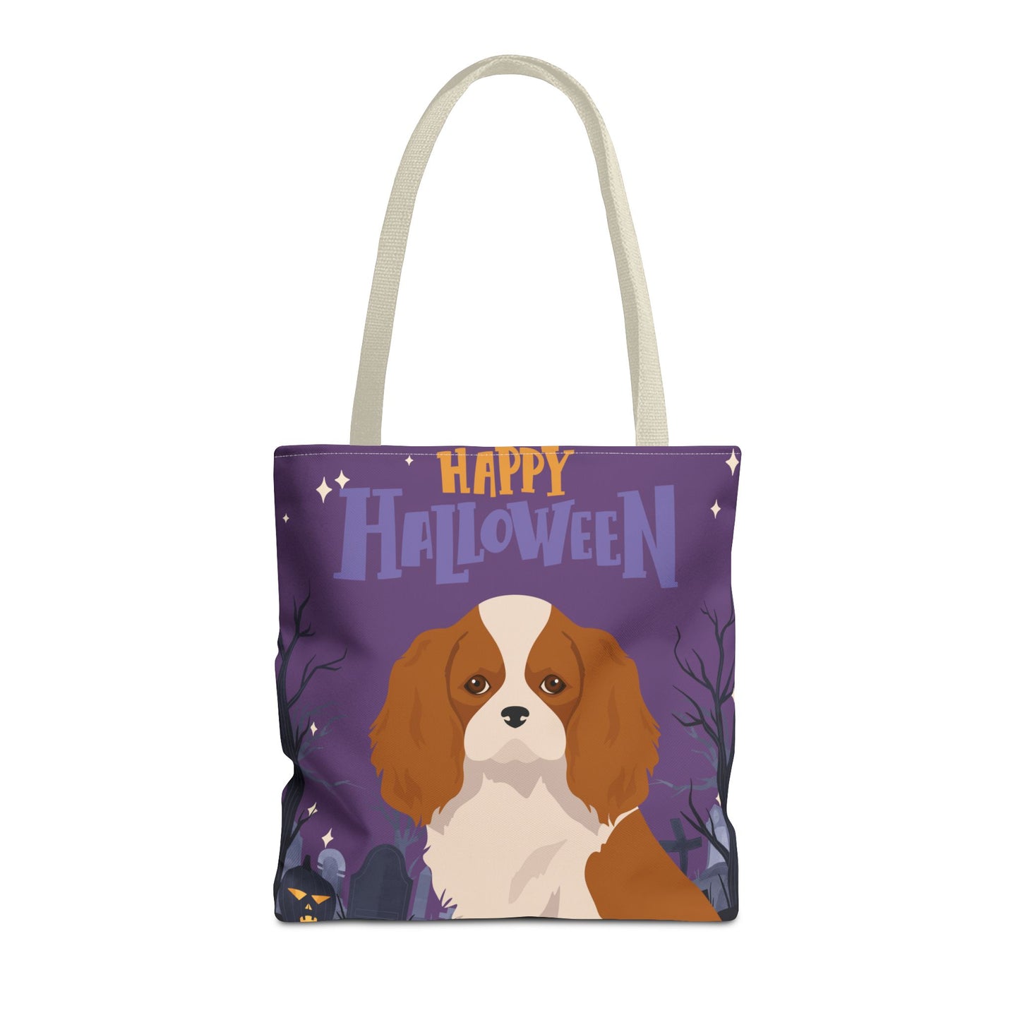 Cavalier King Charlre Spaniel Dog Happy Halloween Tote Bag 16x16