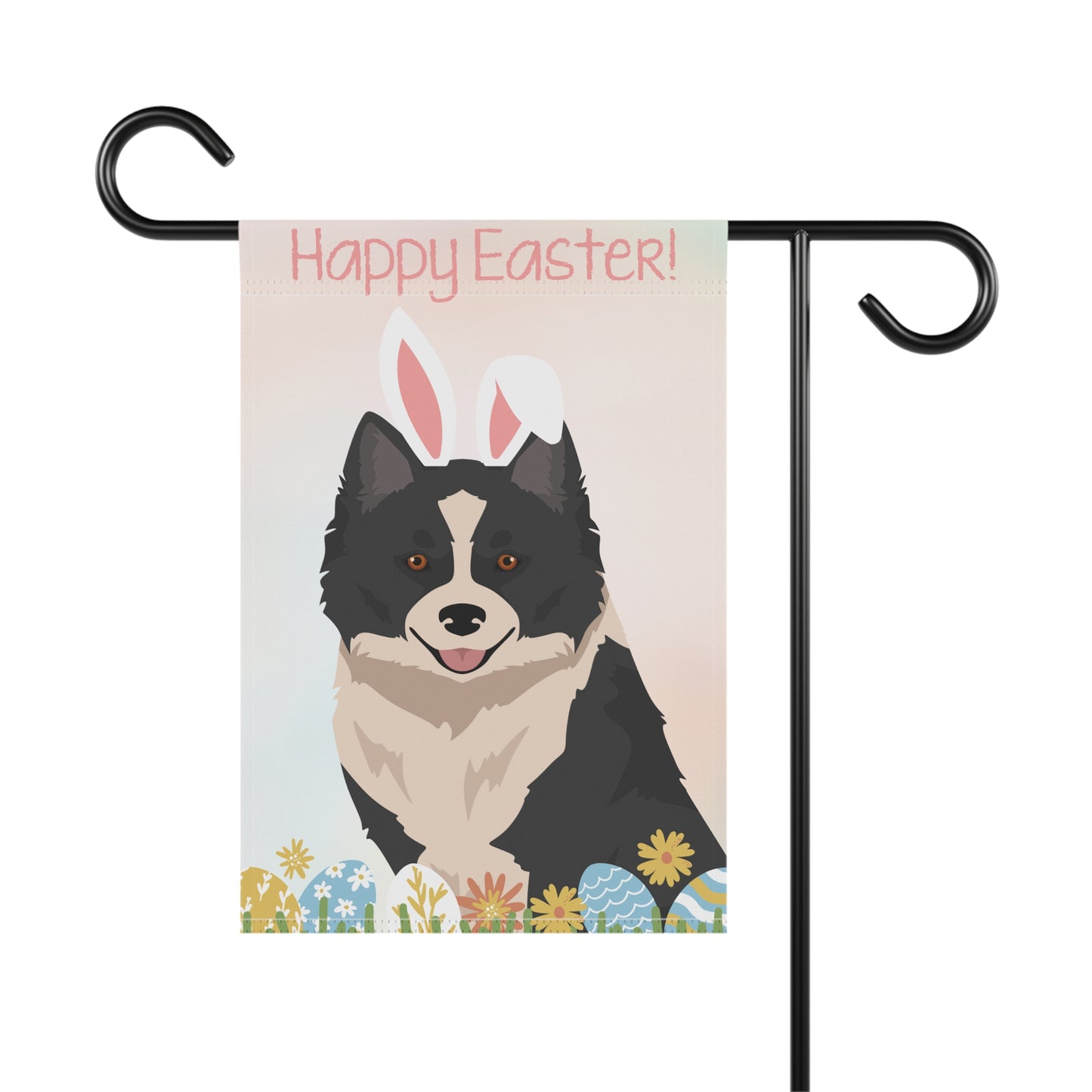 Nenets Herding Laika Dog Happy Easter Garden Flag