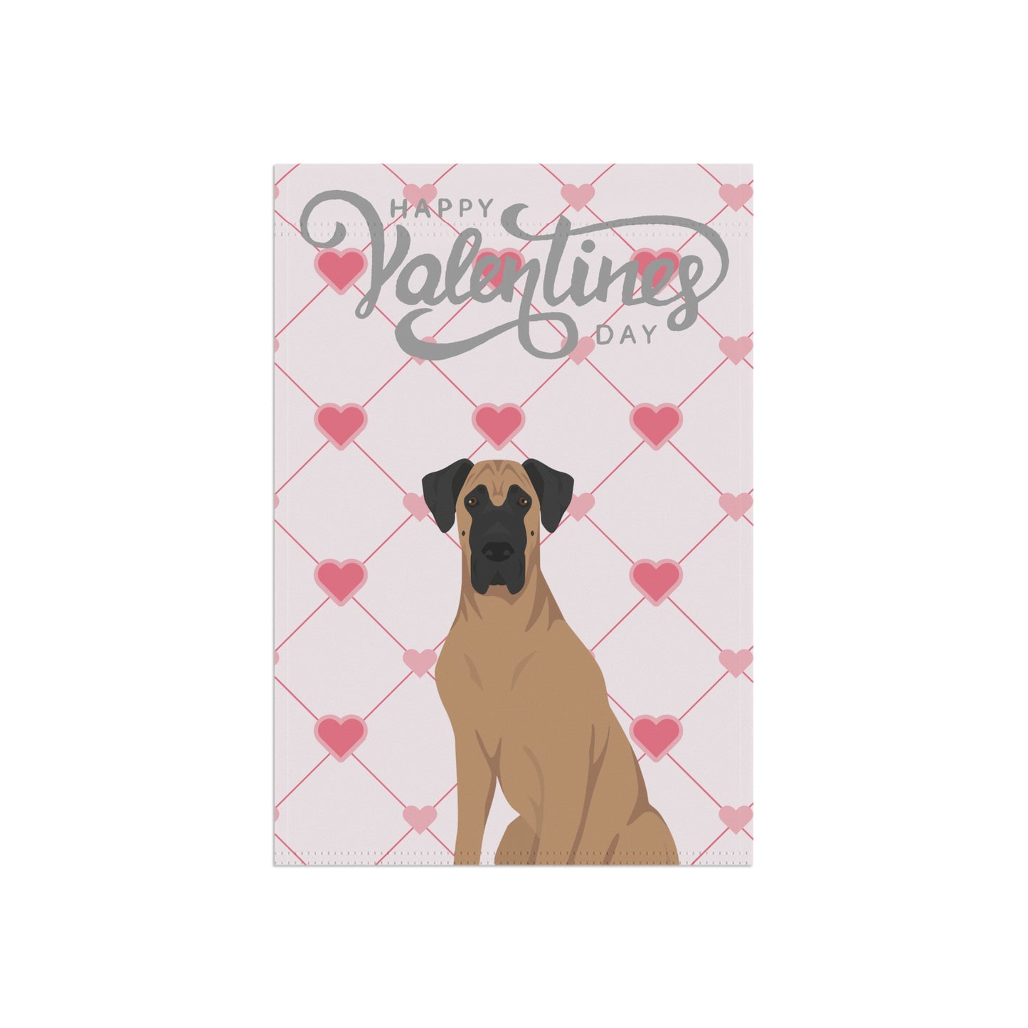 Great Dane Dog Valentines Day Garden Flag