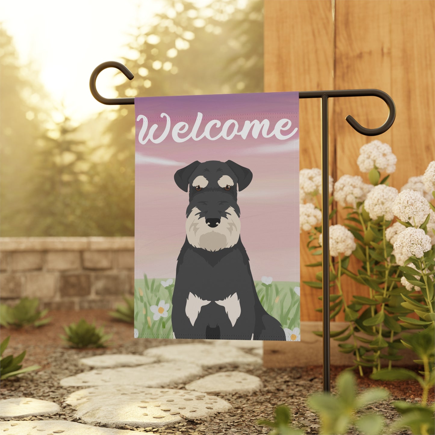 Schnauzer Dog Welcome Garden Flag
