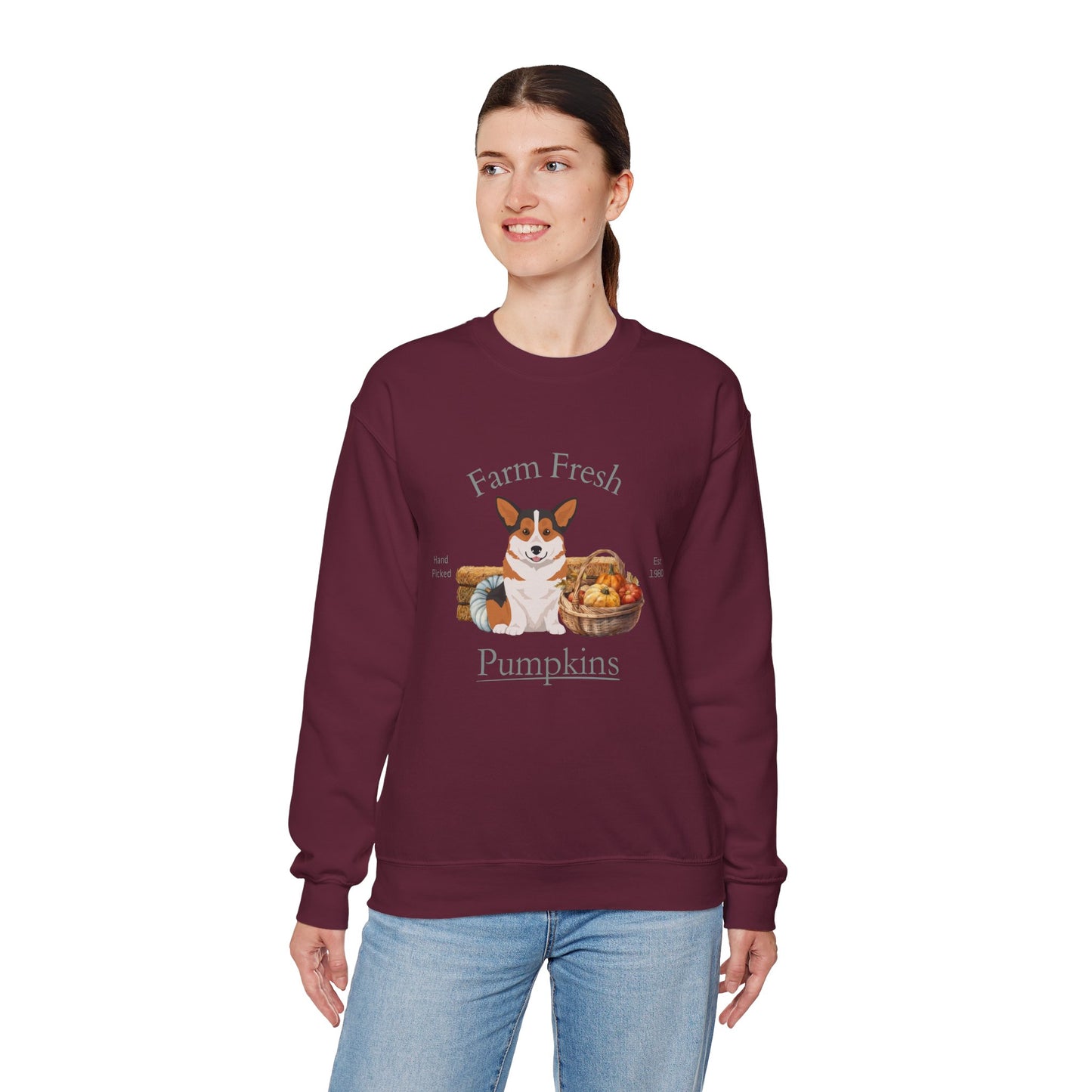 Pembroke Welsh Corgi Dog Fall Halloween Unisex Heavy Blend Crewneck Sweatshirt