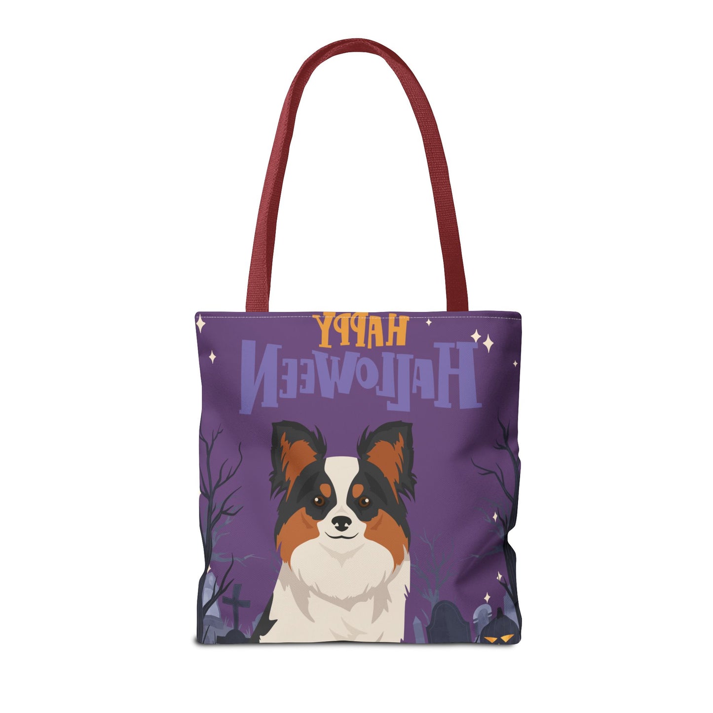 Papillon Dog Happy Halloween Tote Bag 16x16