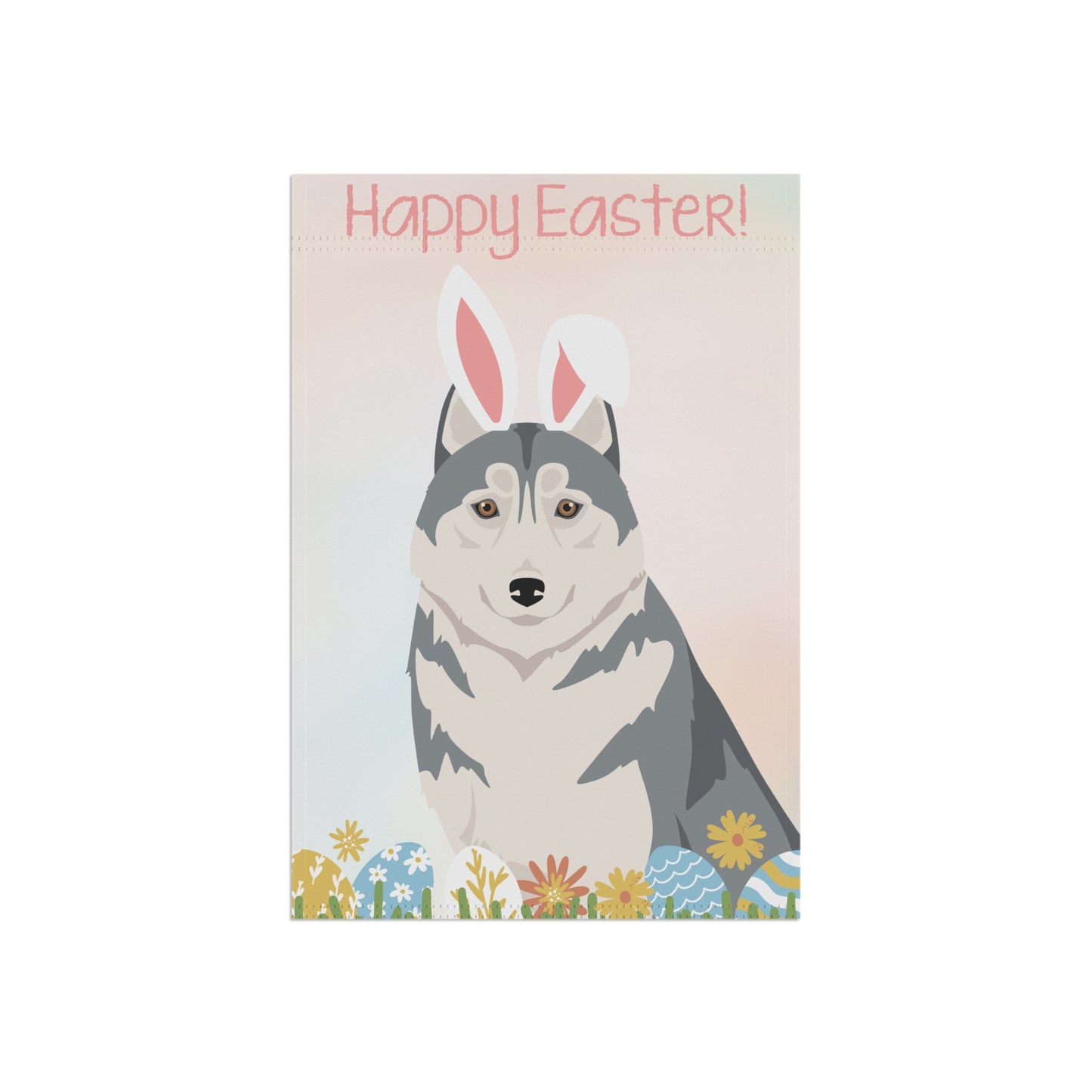 Siberian Husky Dog Happy Easter Garden Flag