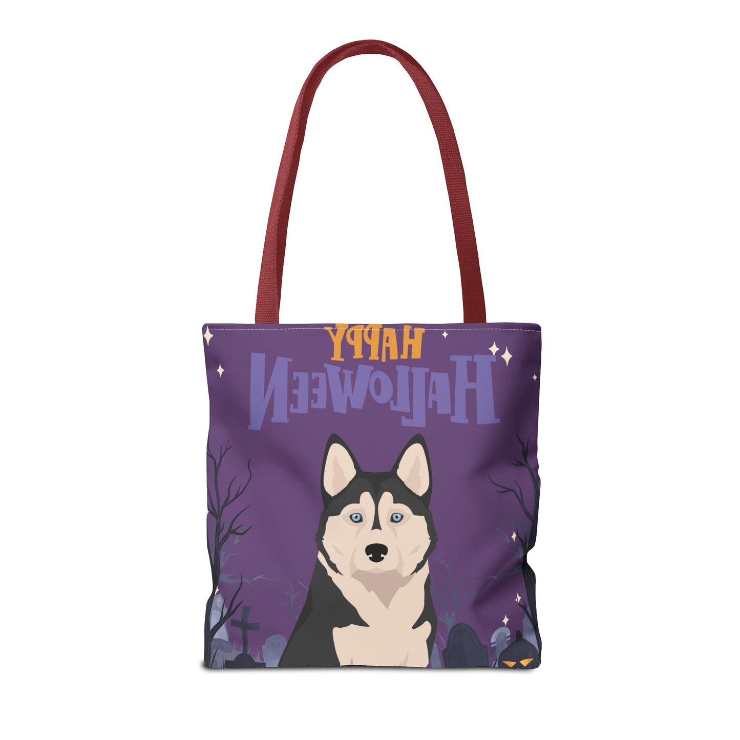 Alaskan Husky Dog Happy Halloween Tote Bag 16x16