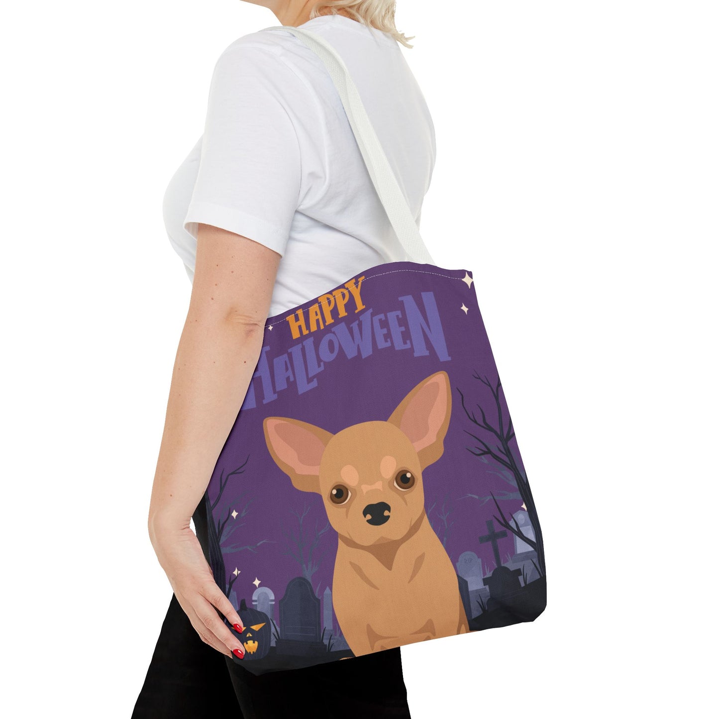 Chihuahua Dog Happy Halloween Tote Bag 16x16