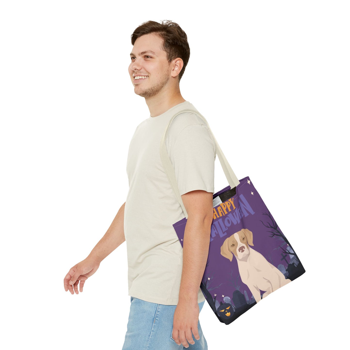 Pointer Dog Happy Halloween Tote Bag 16x16