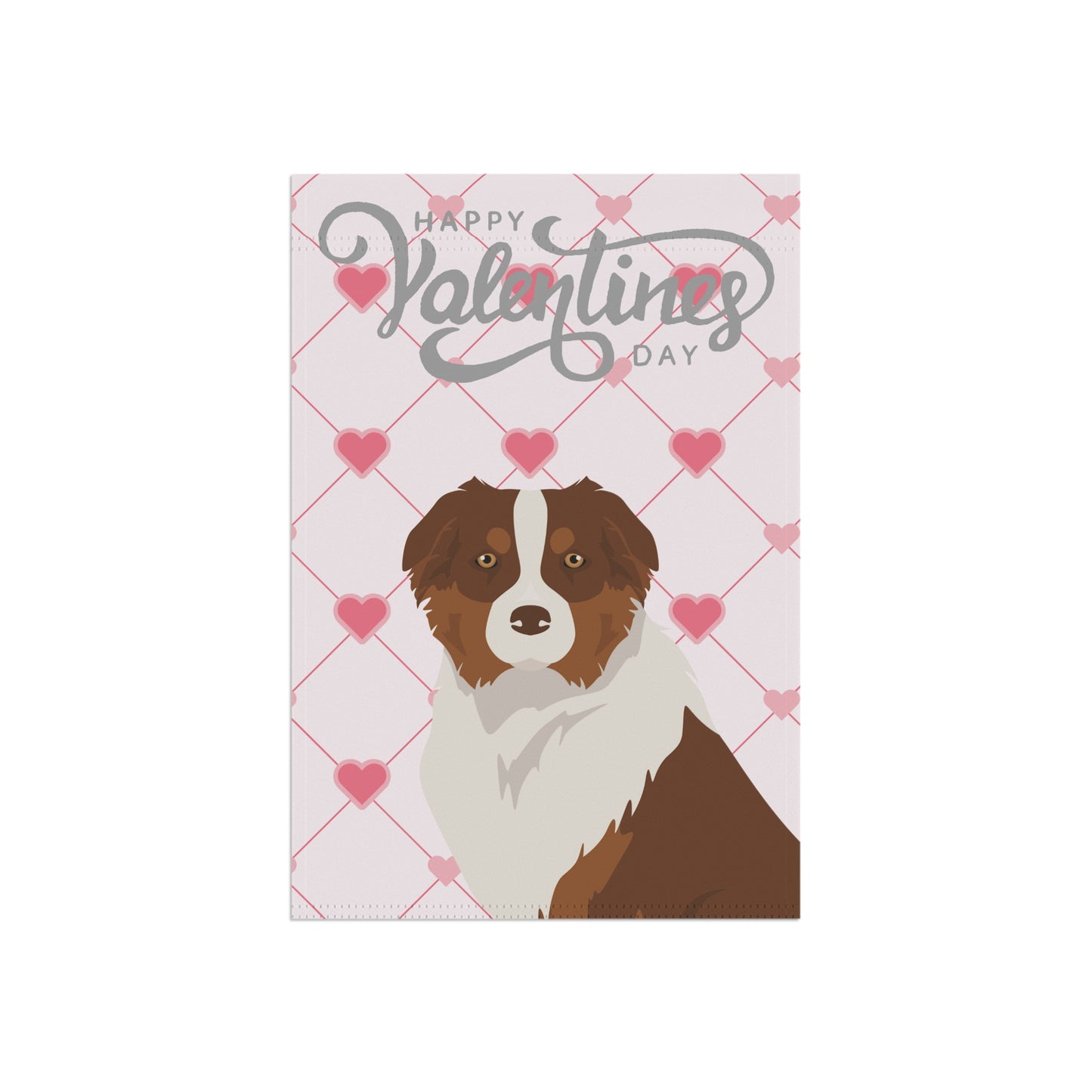 Australian Shepherd Dog Valentine's Day Garden Flag