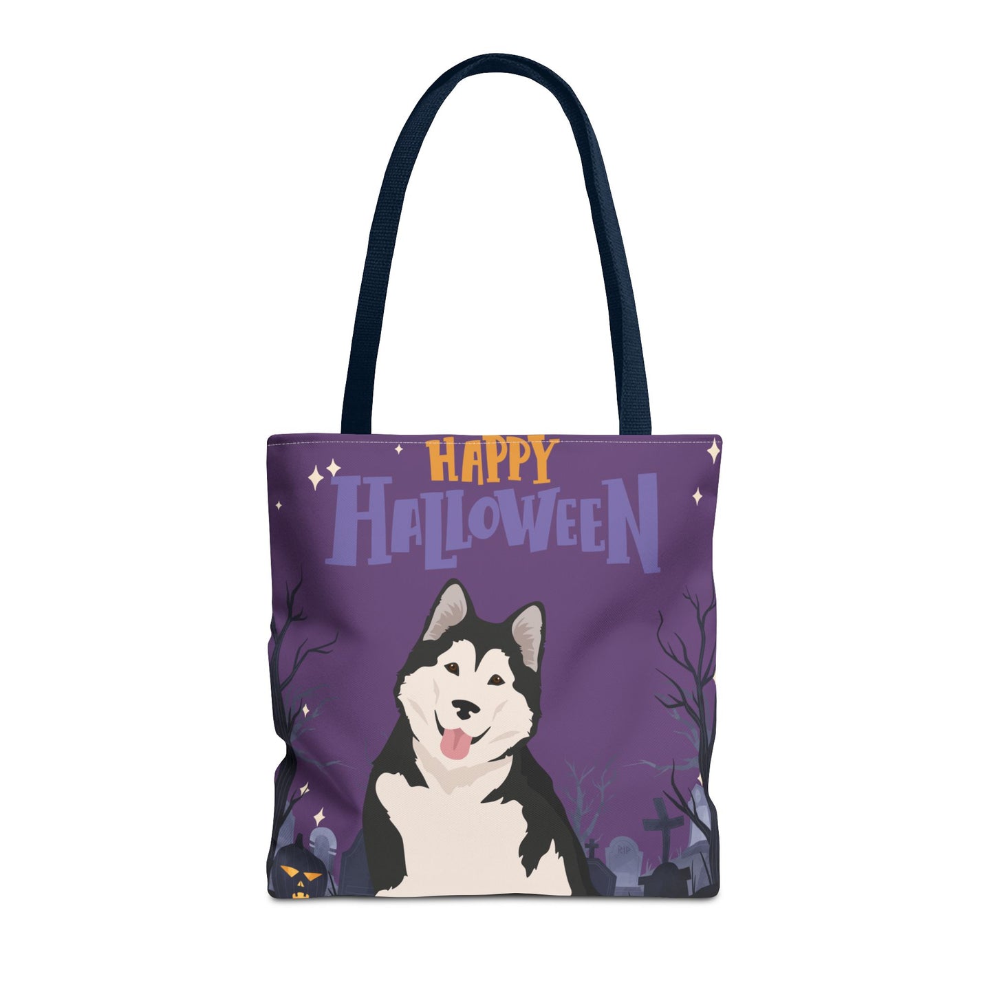 Alaskan Malamute Dog Happy Halloween Tote Bag 16x16