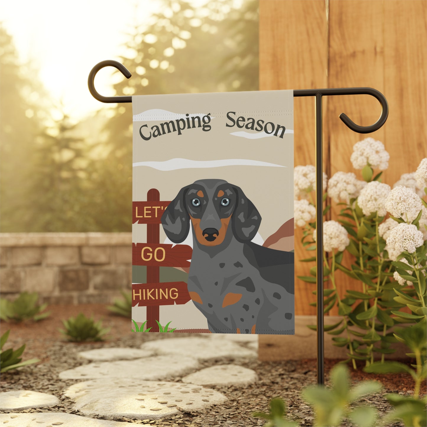 Dachshund Dog Camping Garden Flag