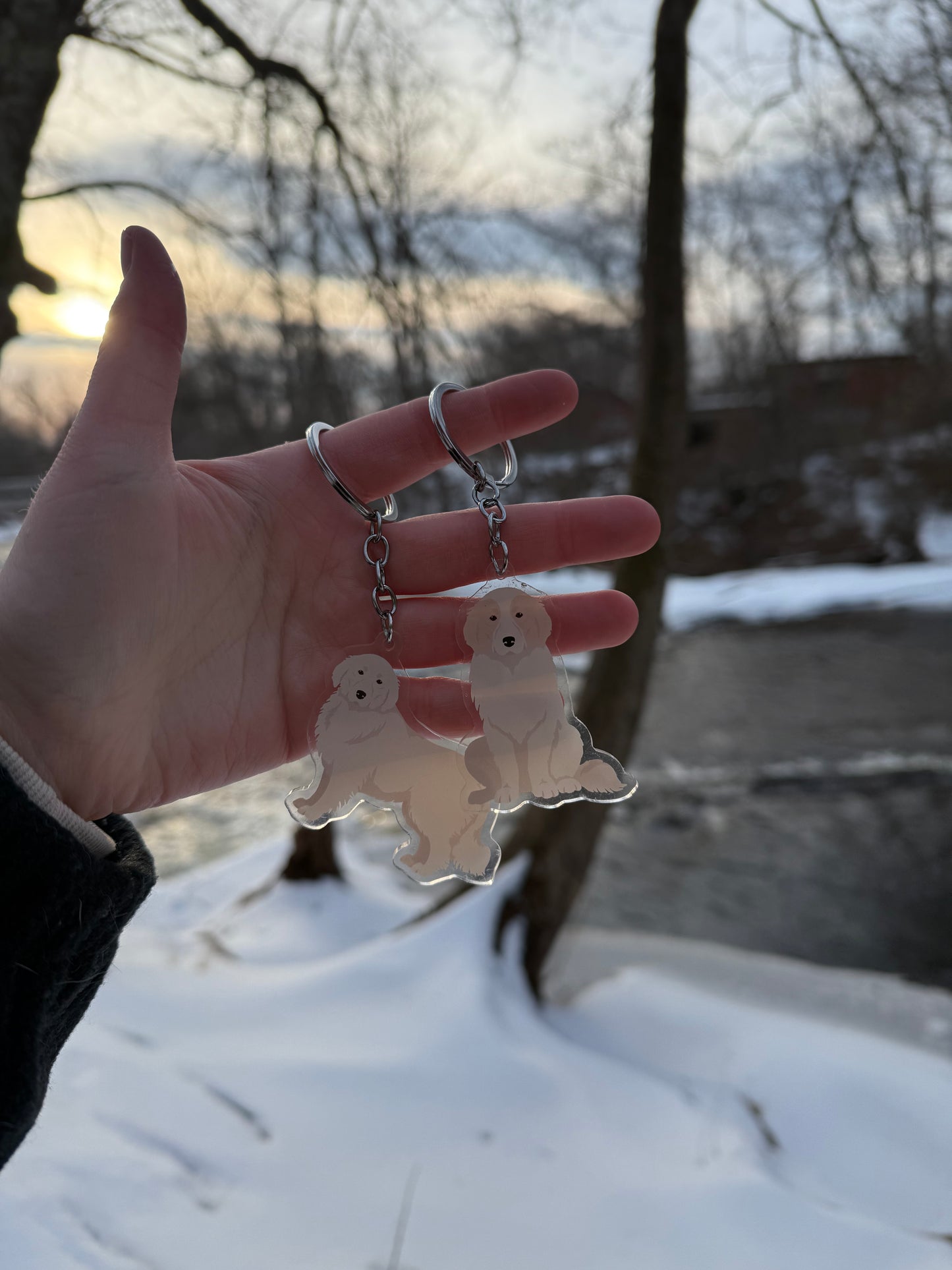 Great Pyrenees Dog 2.5in Acrylic Keychain