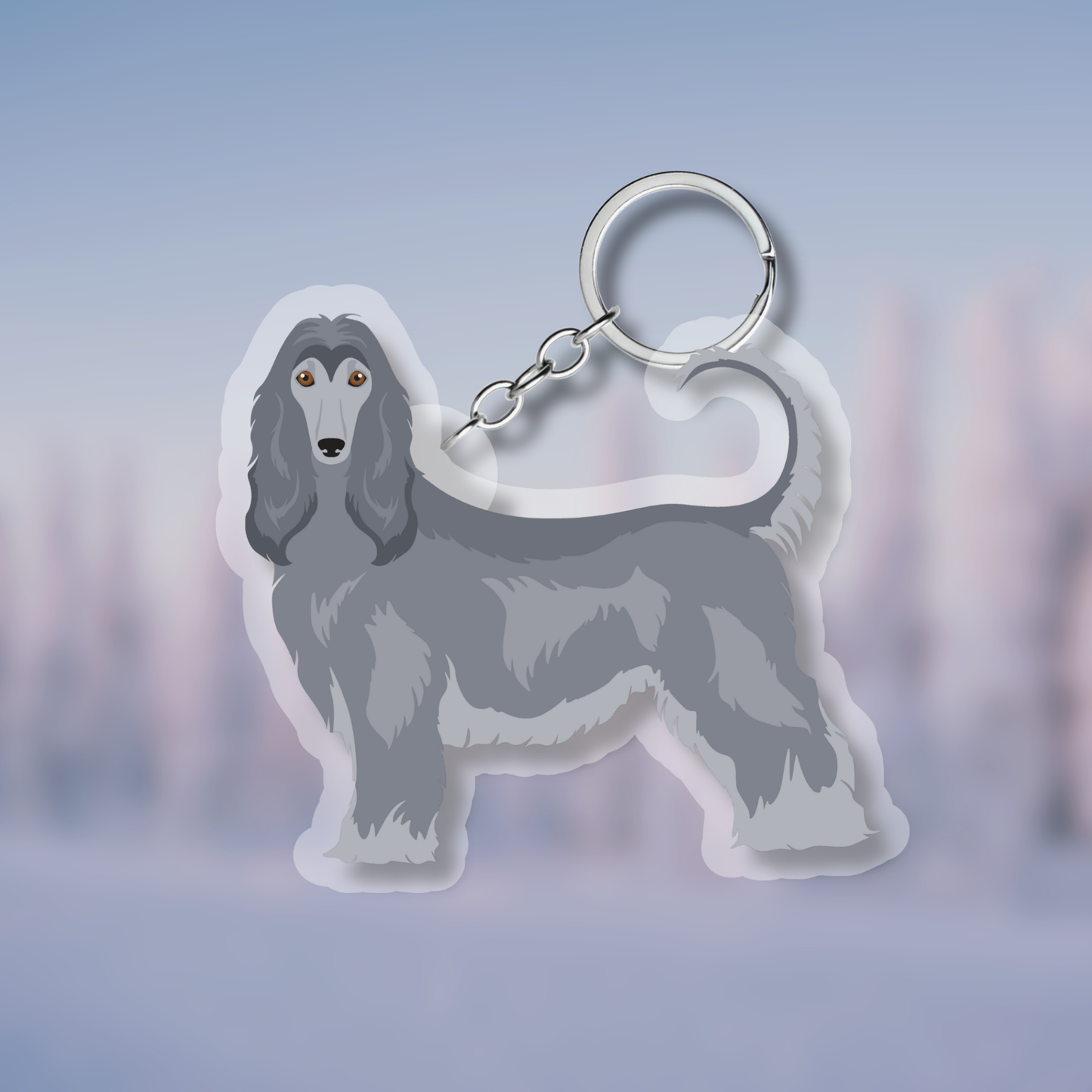 Afghan Hound Dog 2.5in Acrylic Keychain