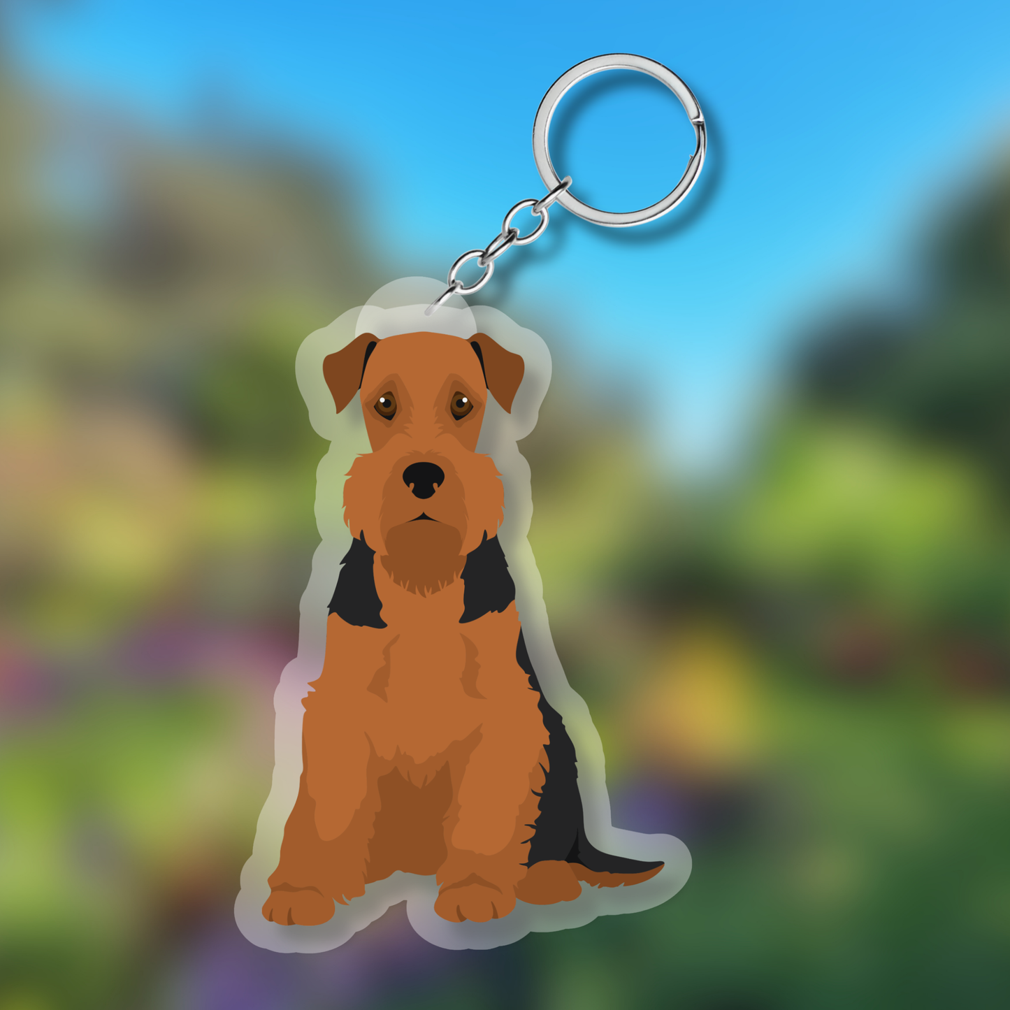 Airedale Terrier Dog 2.5in Acrylic Keychain