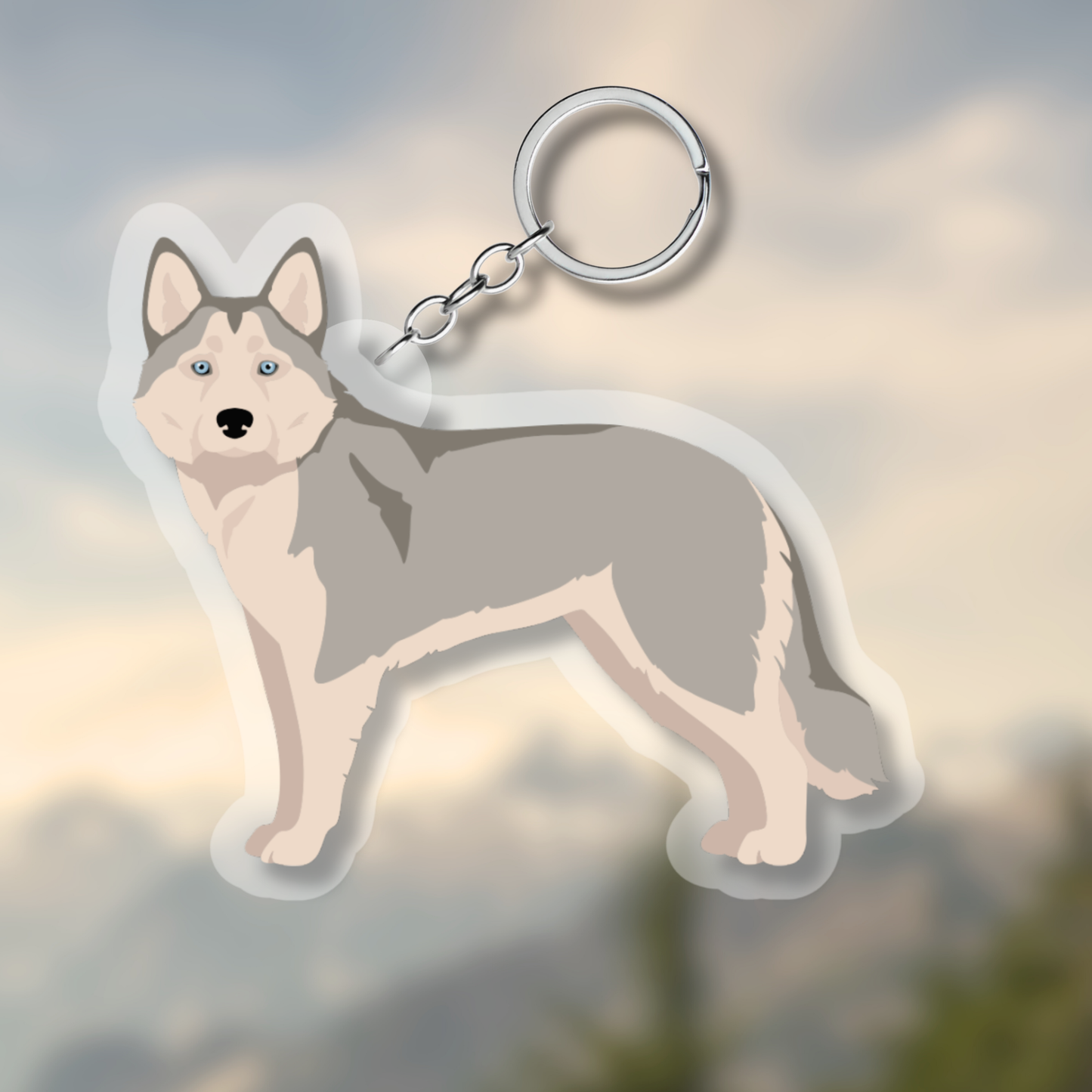 Alaskan Husky Dog 2.5in Acrylic Keychain