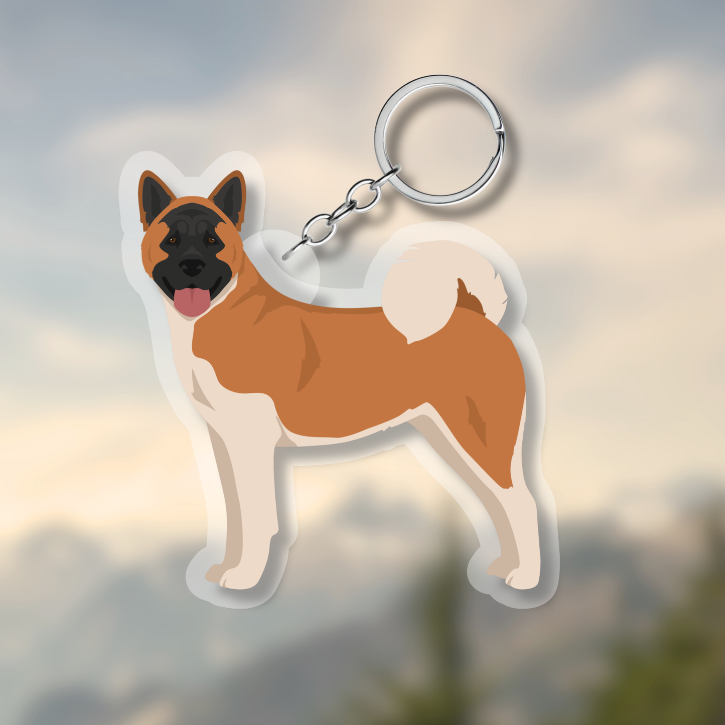 American Akita Dog 2.5in Acrylic Keychain