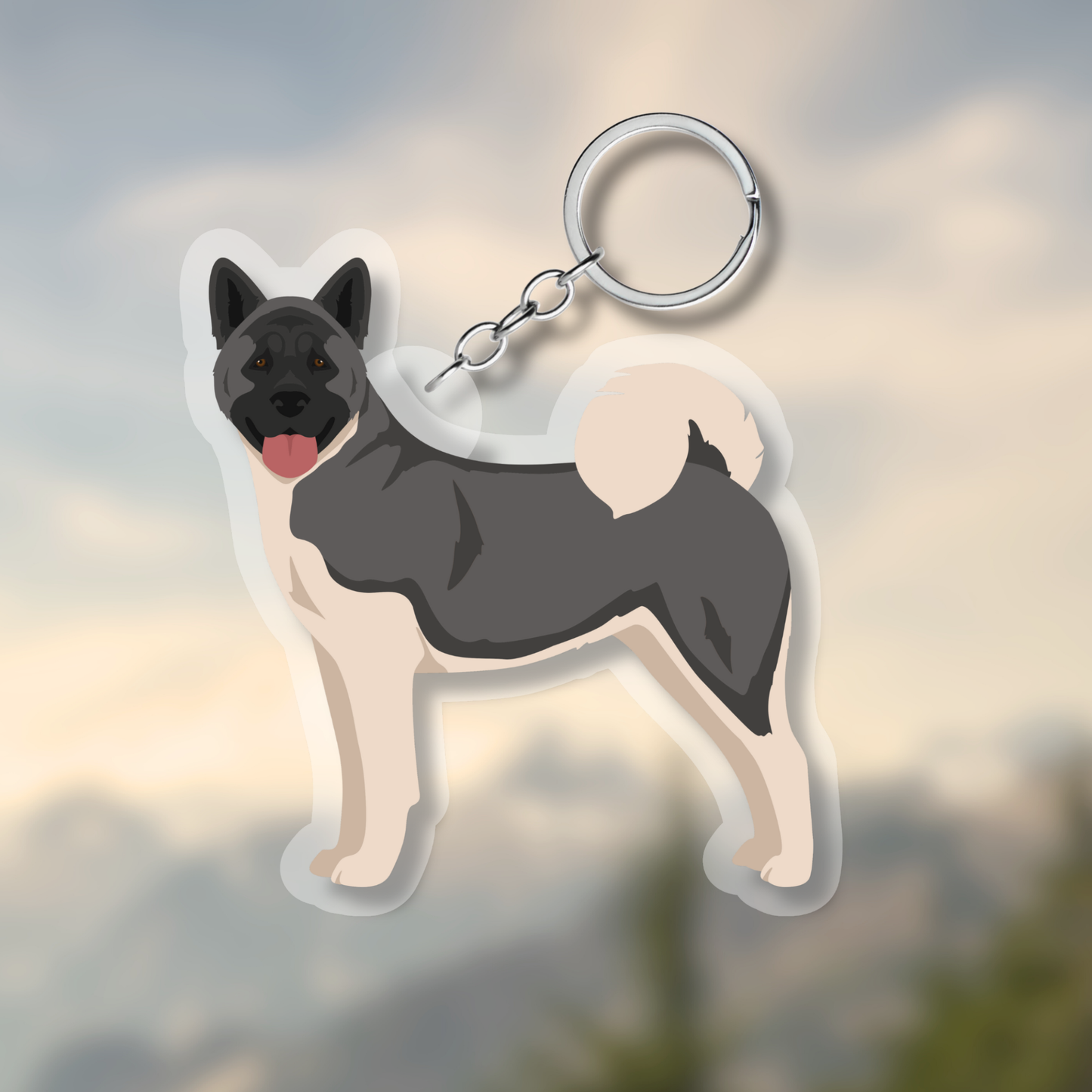 American Akita Dog 2.5in Acrylic Keychain