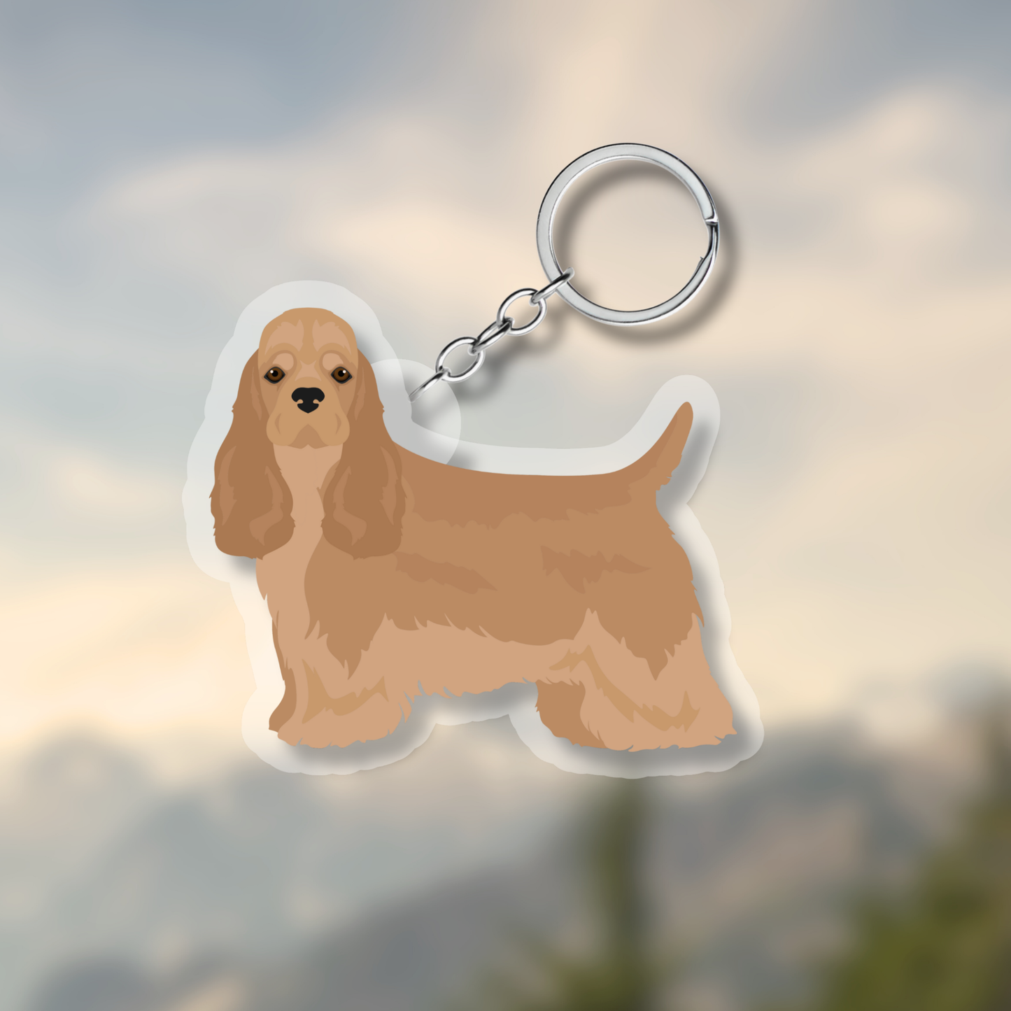 American Cocker Spaniel Dog 2.5in Acrylic Keychain