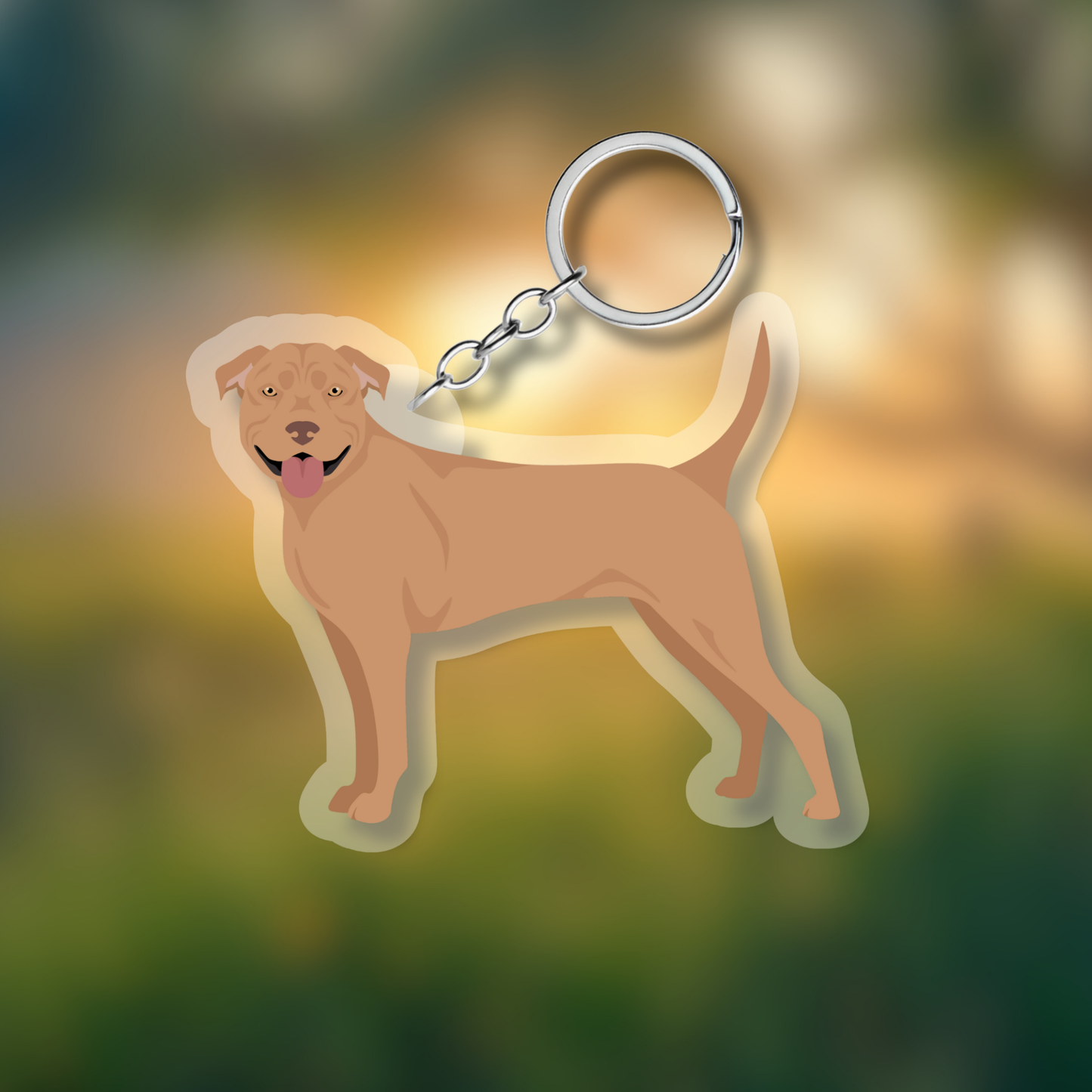 American Staffordshire Terrier Dog 2.5in Acrylic Keychain