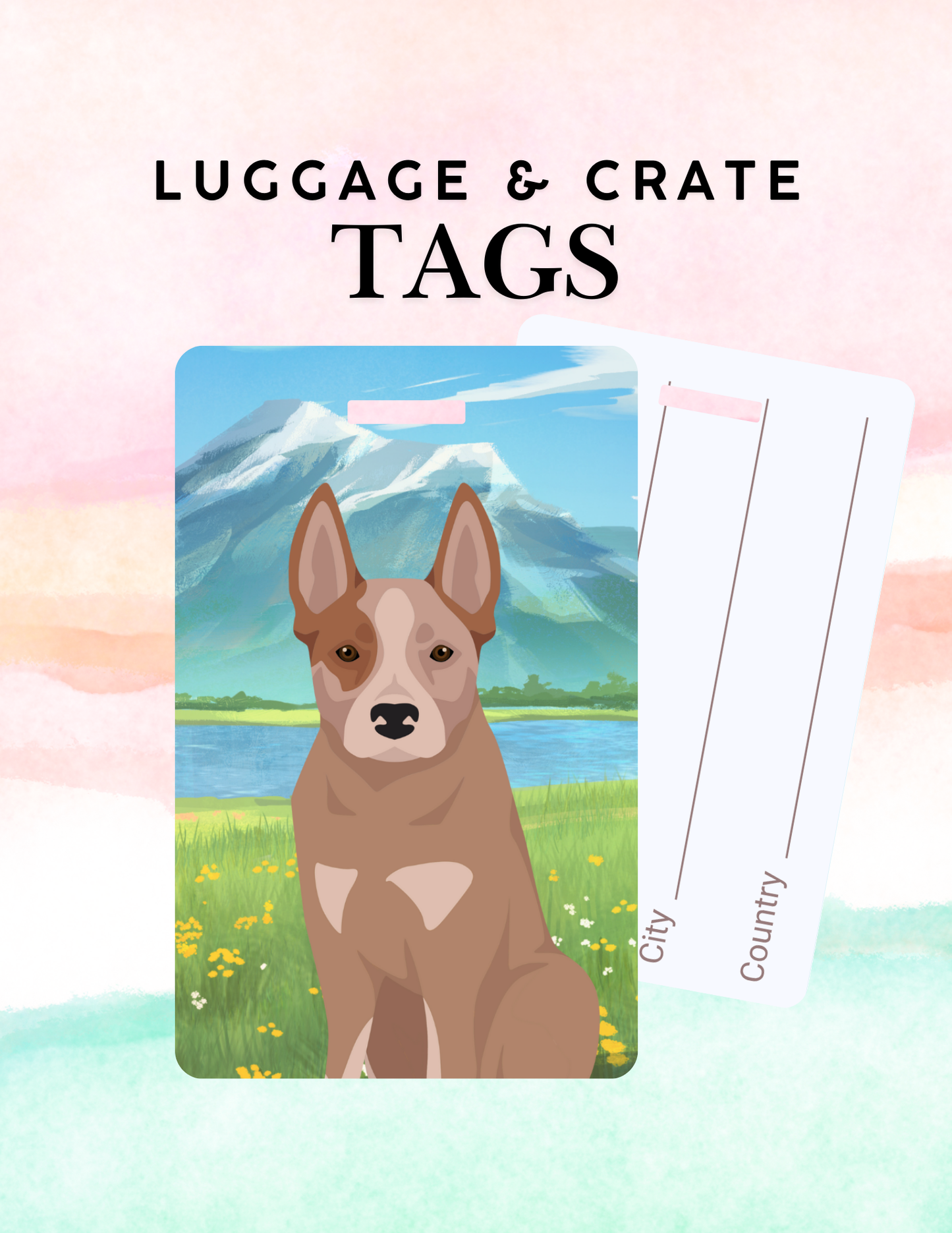 Australian Cattle Dog Dog Metal Luggage/ Crate Tag