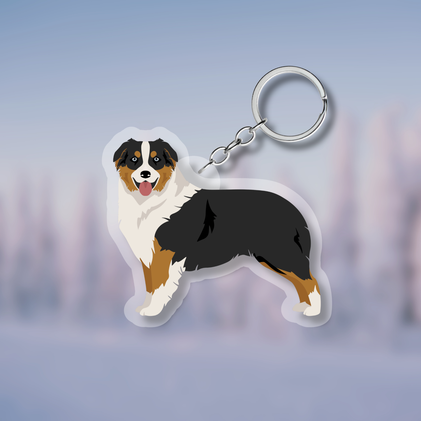 Australian Shepherd Dog 2.5in Acrylic Keychain