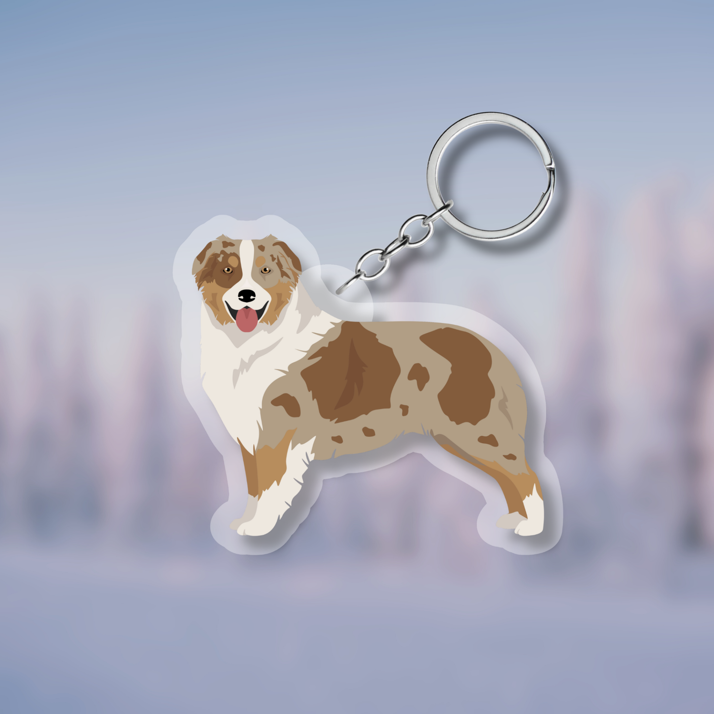 Australian Shepherd Dog 2.5in Acrylic Keychain