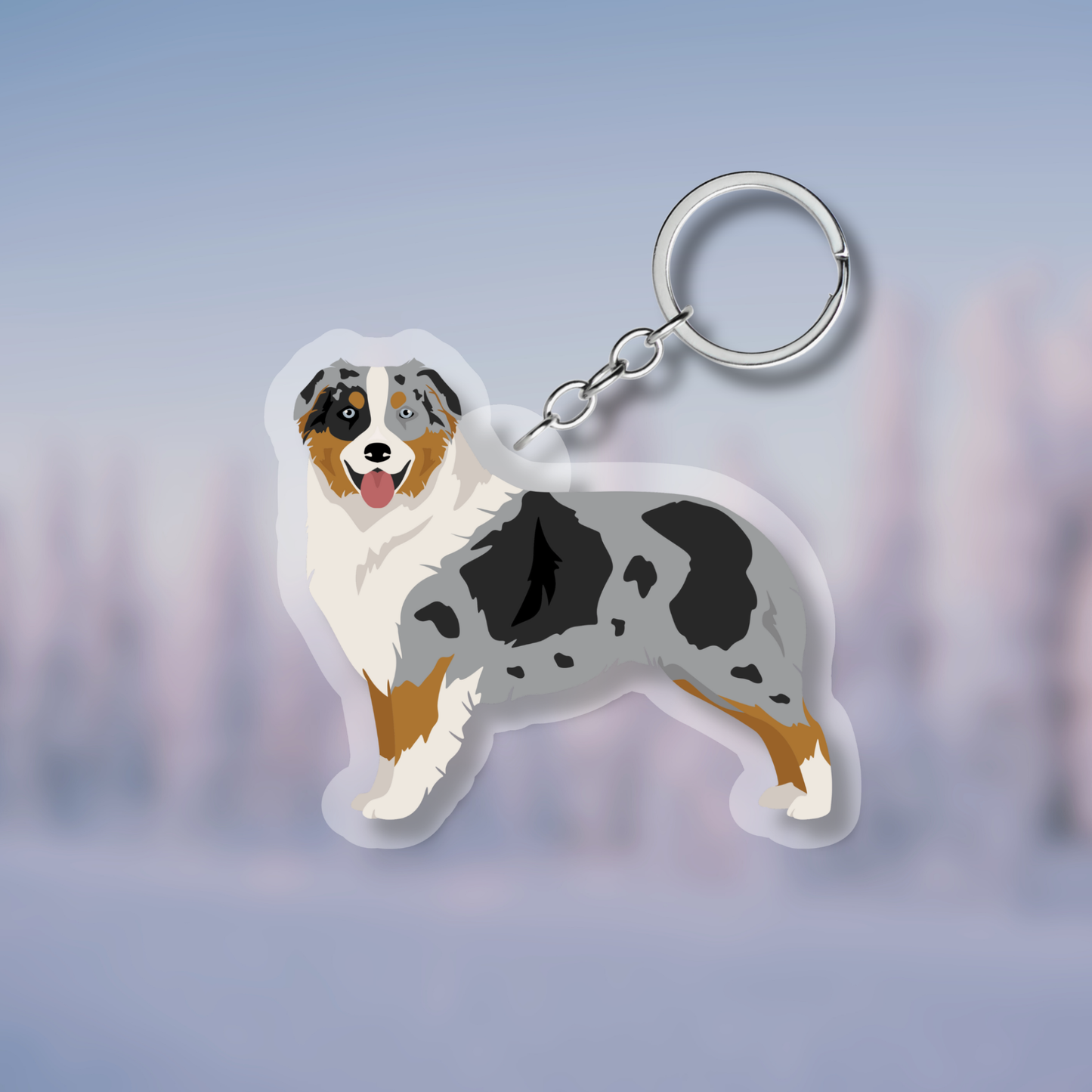Australian Shepherd Dog 2.5in Acrylic Keychain