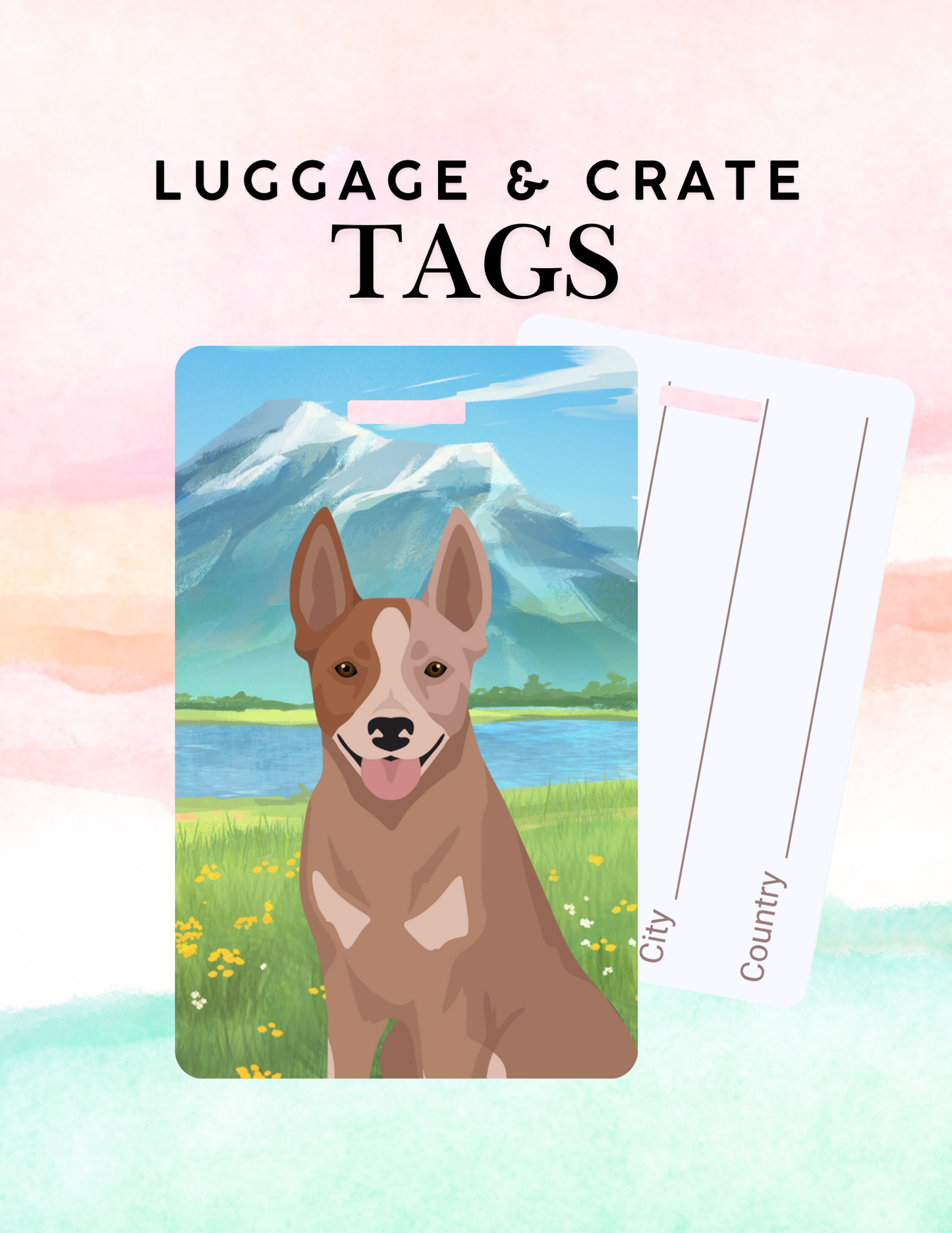 Australian Stumpy Tail Cattle Dog Dog Metal Luggage/ Crate Tag