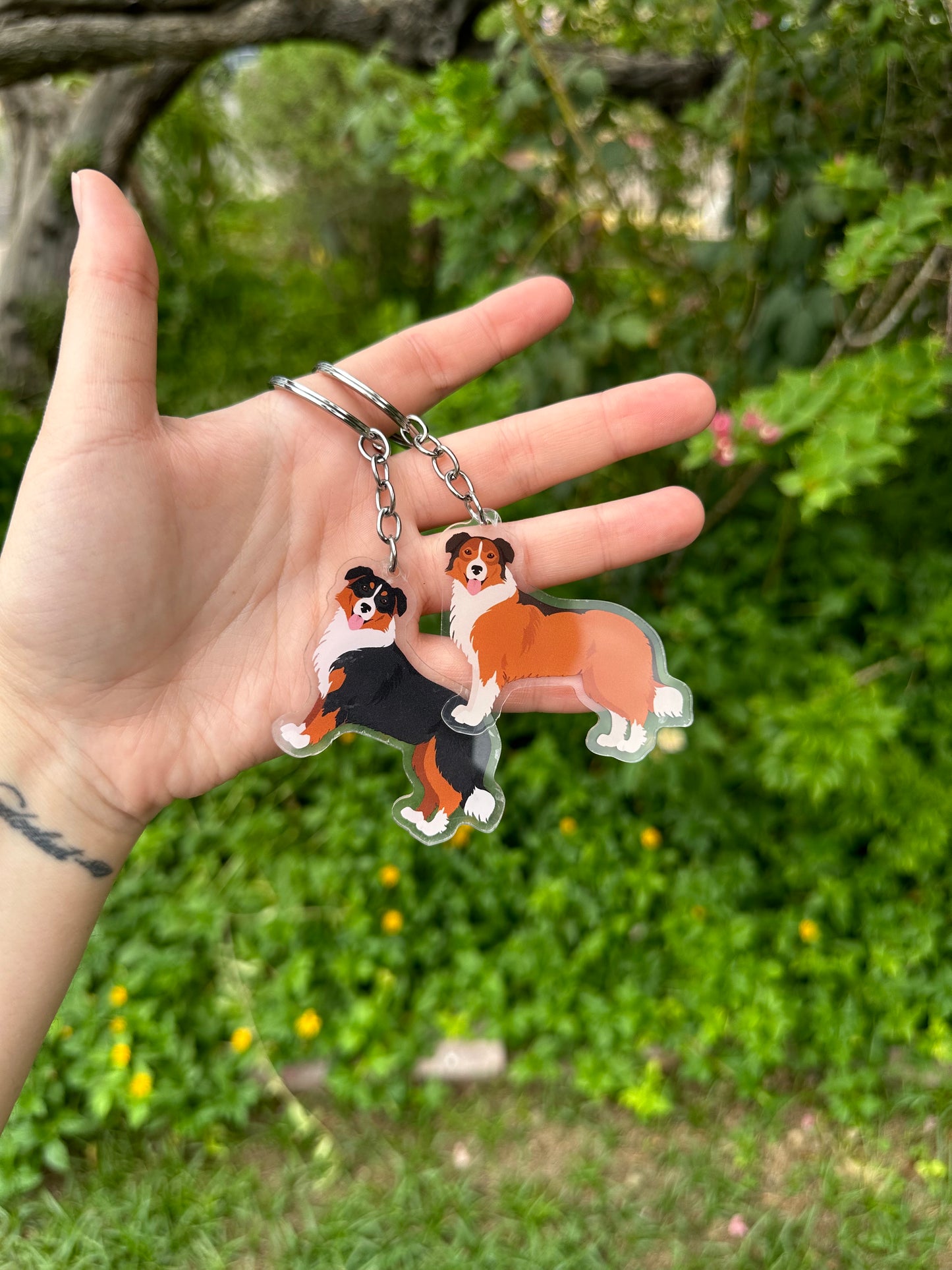 English Shepherd Dog 2.5in Acrylic Keychain